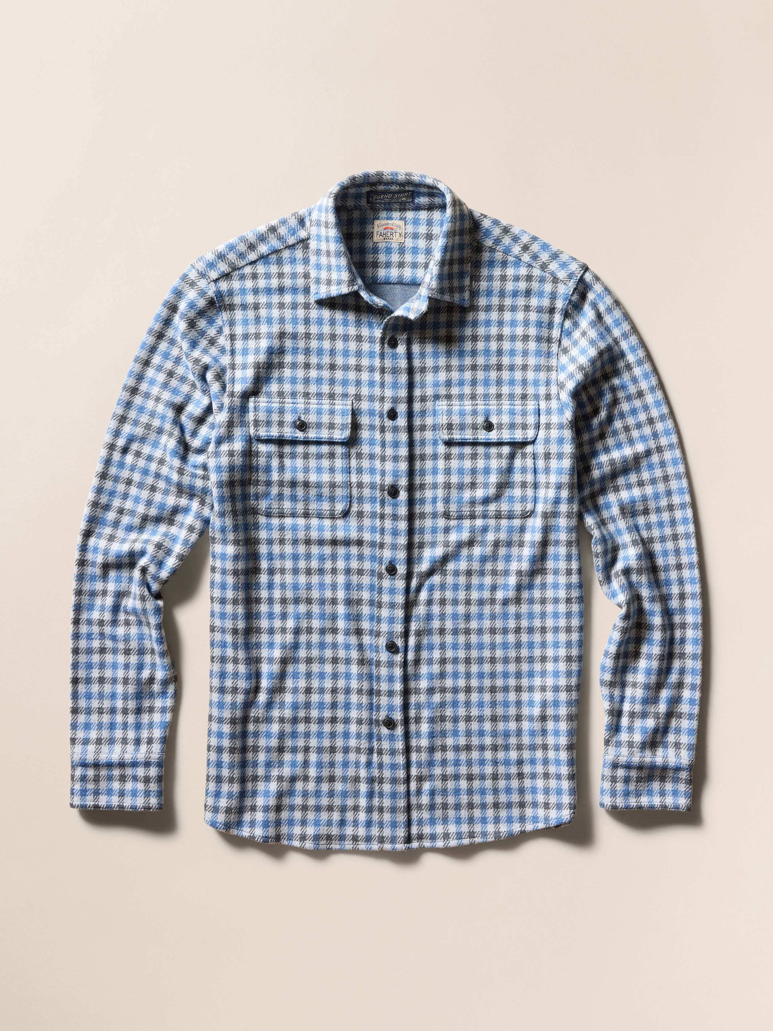 Legend™ Sweater Shirt - Graphite Sky Gingham | Faherty Brand