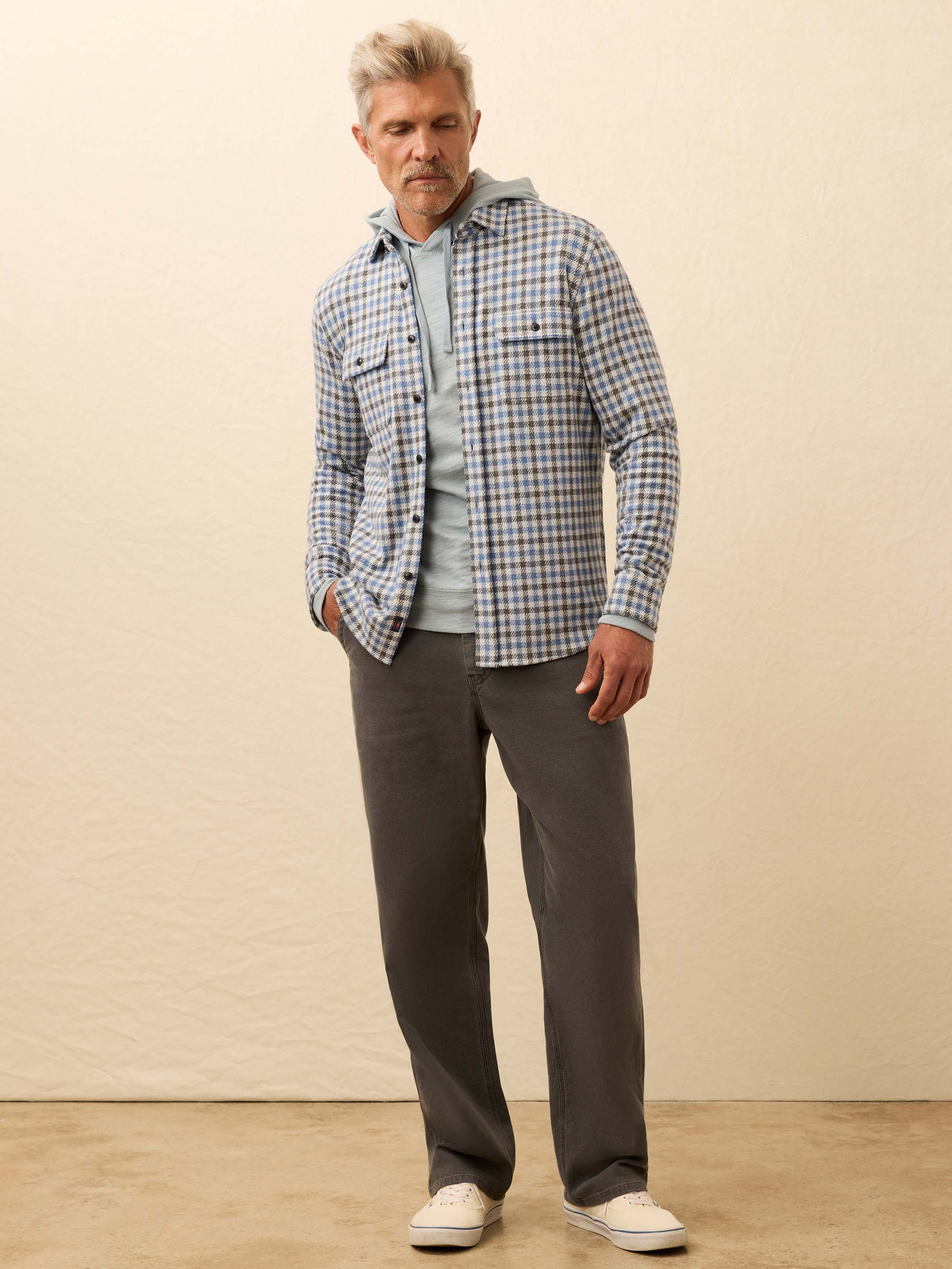 Legend™ Sweater Shirt - Graphite Sky Gingham | Faherty Brand