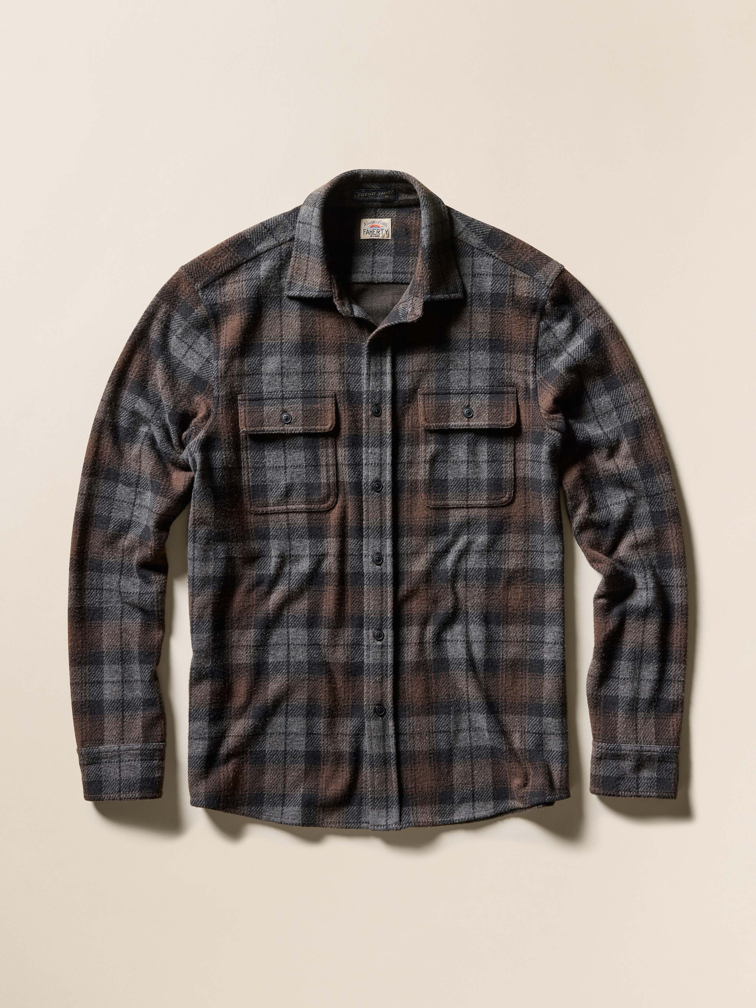 Legend™ Sweater Shirt - Grey Woods Plaid | Faherty Brand