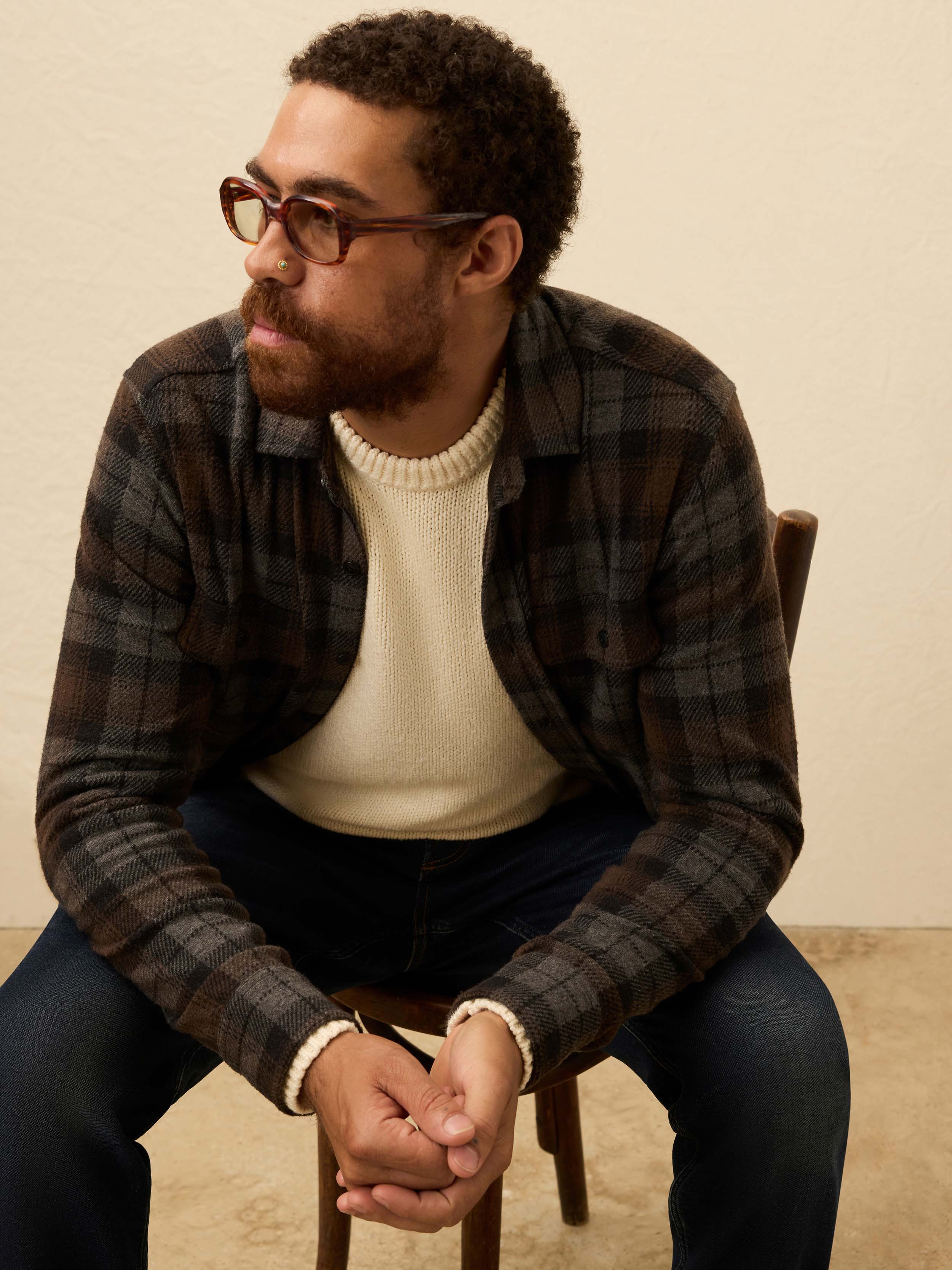 Legend™ Sweater Shirt - Grey Woods Plaid | Faherty Brand
