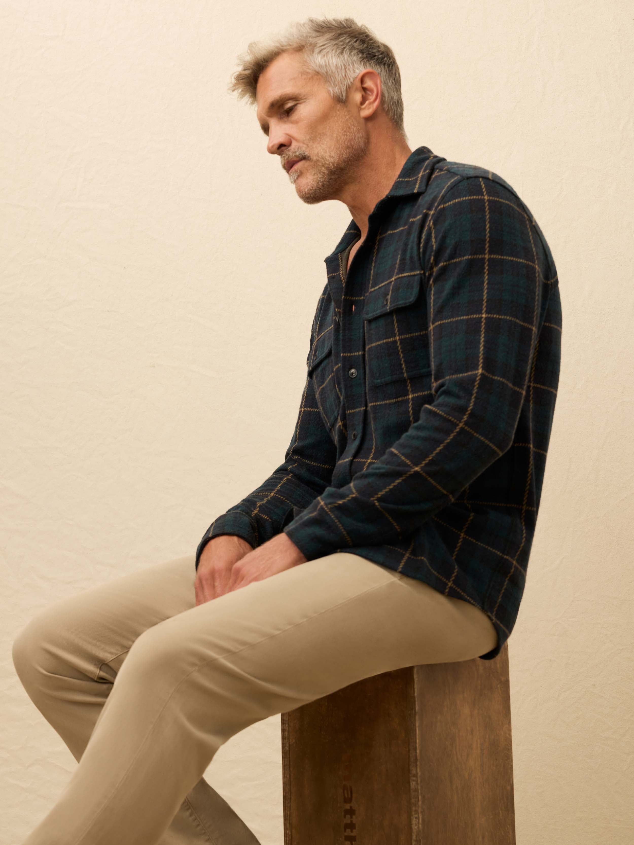 Legend™ Sweater Shirt - Lodge Blackwatch Plaid | Faherty Brand
