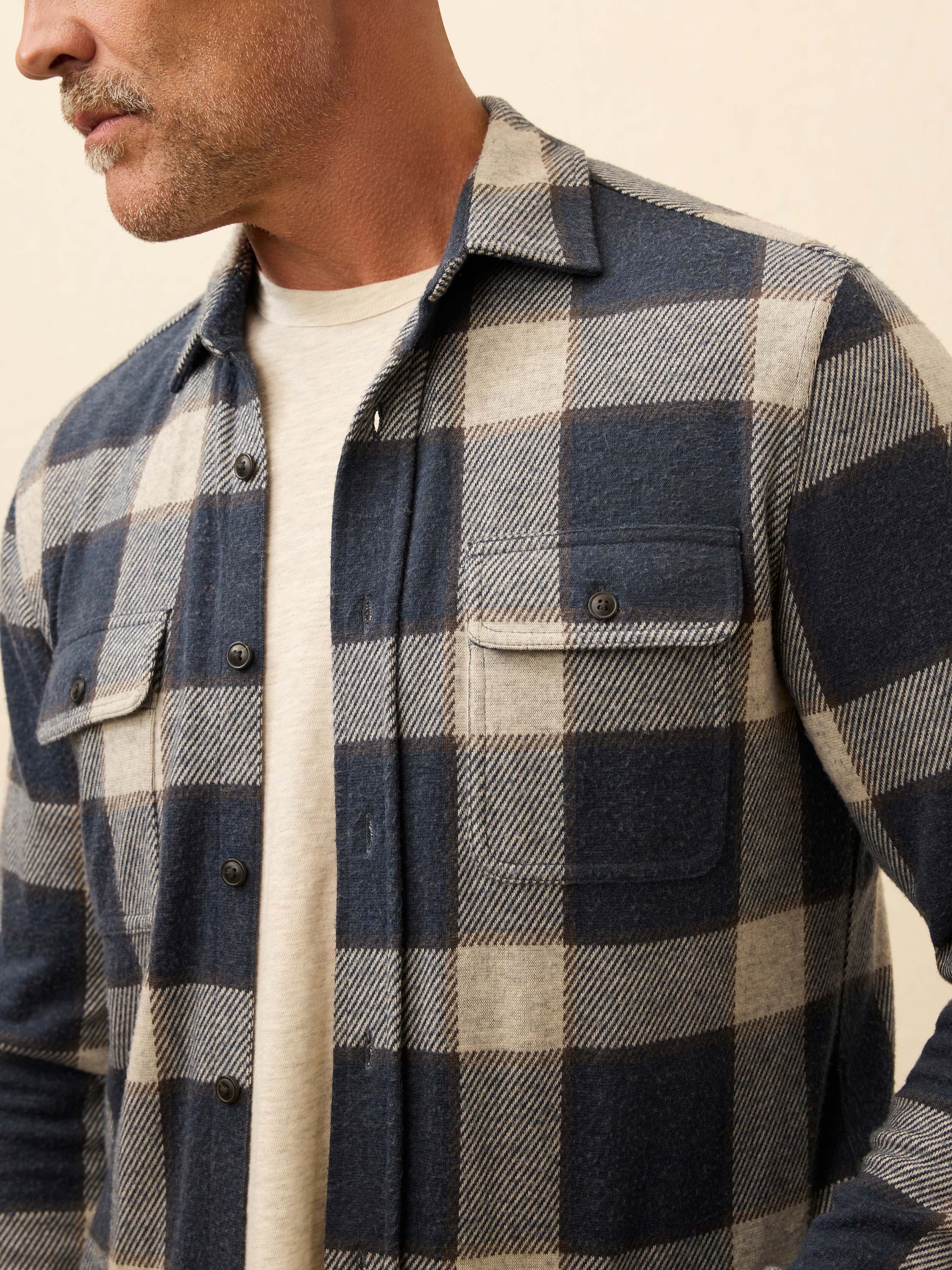 Legend™ Sweater Shirt - Navy Cloud Plaid | Faherty Brand