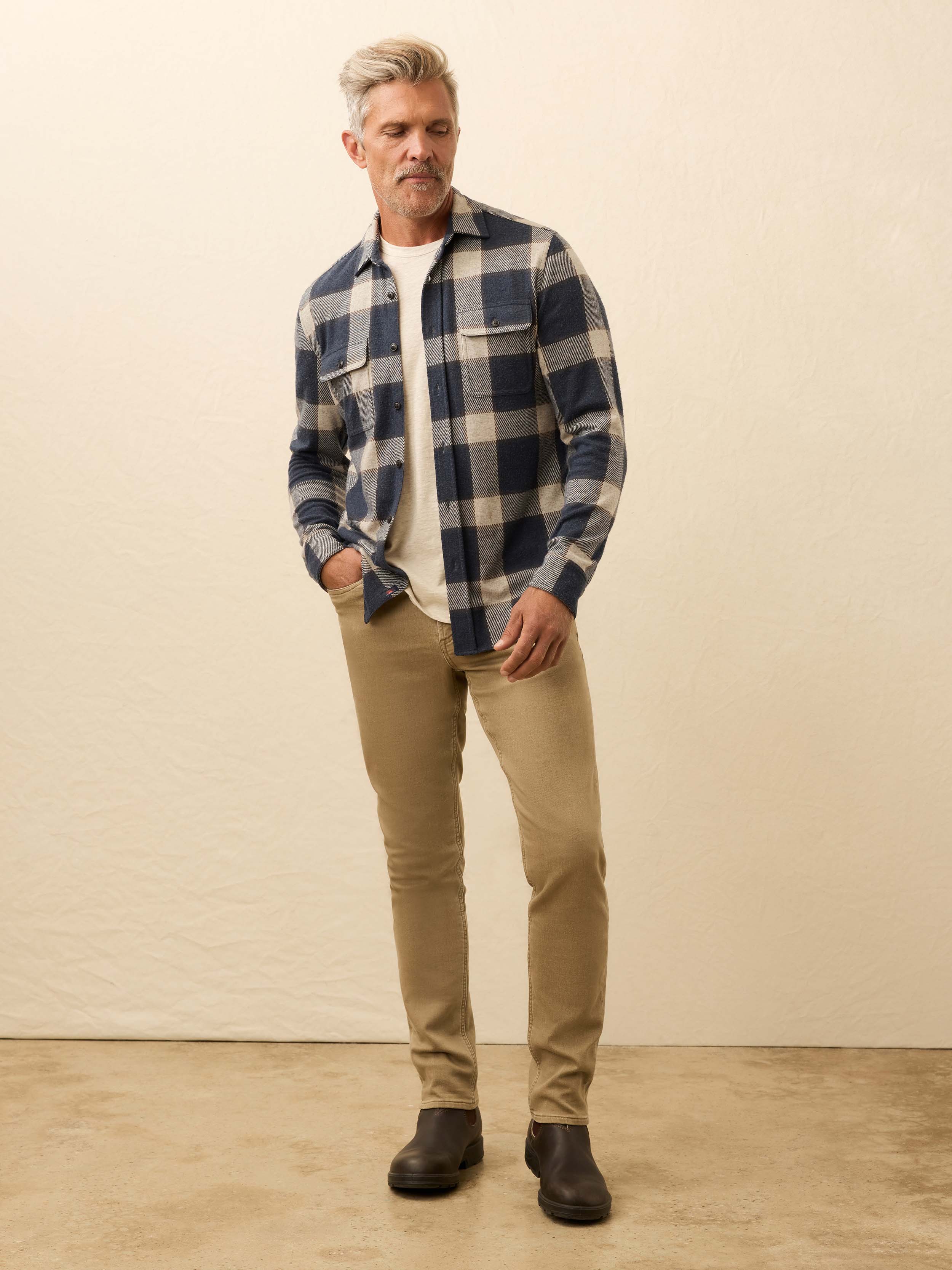 Legend™ Sweater Shirt - Navy Cloud Plaid | Faherty Brand