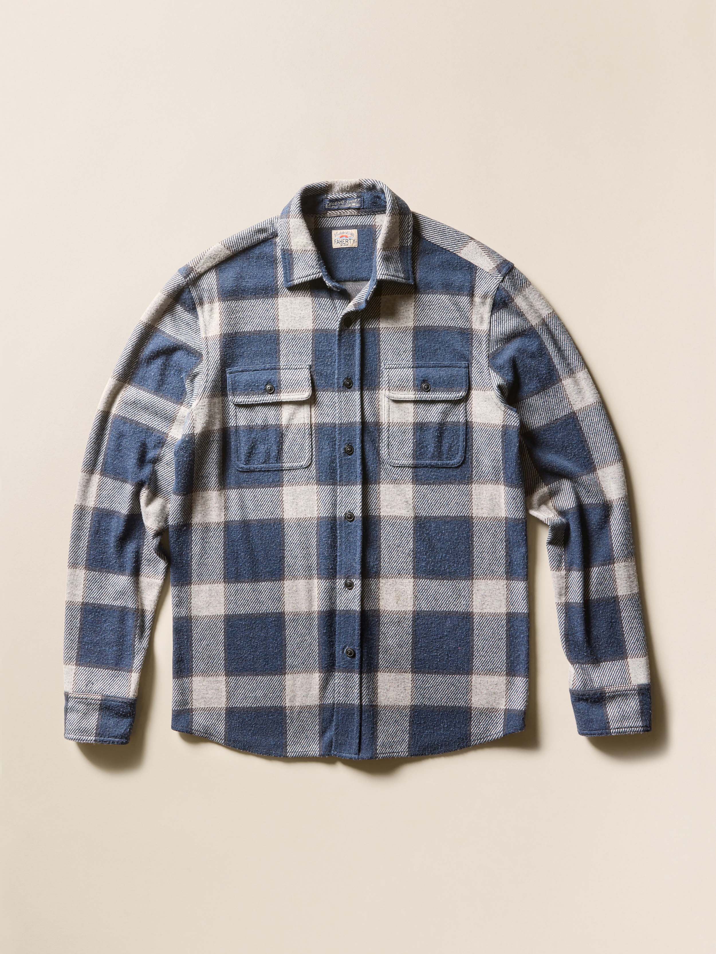 Legend™ Sweater Shirt - Navy Cloud Plaid | Faherty Brand