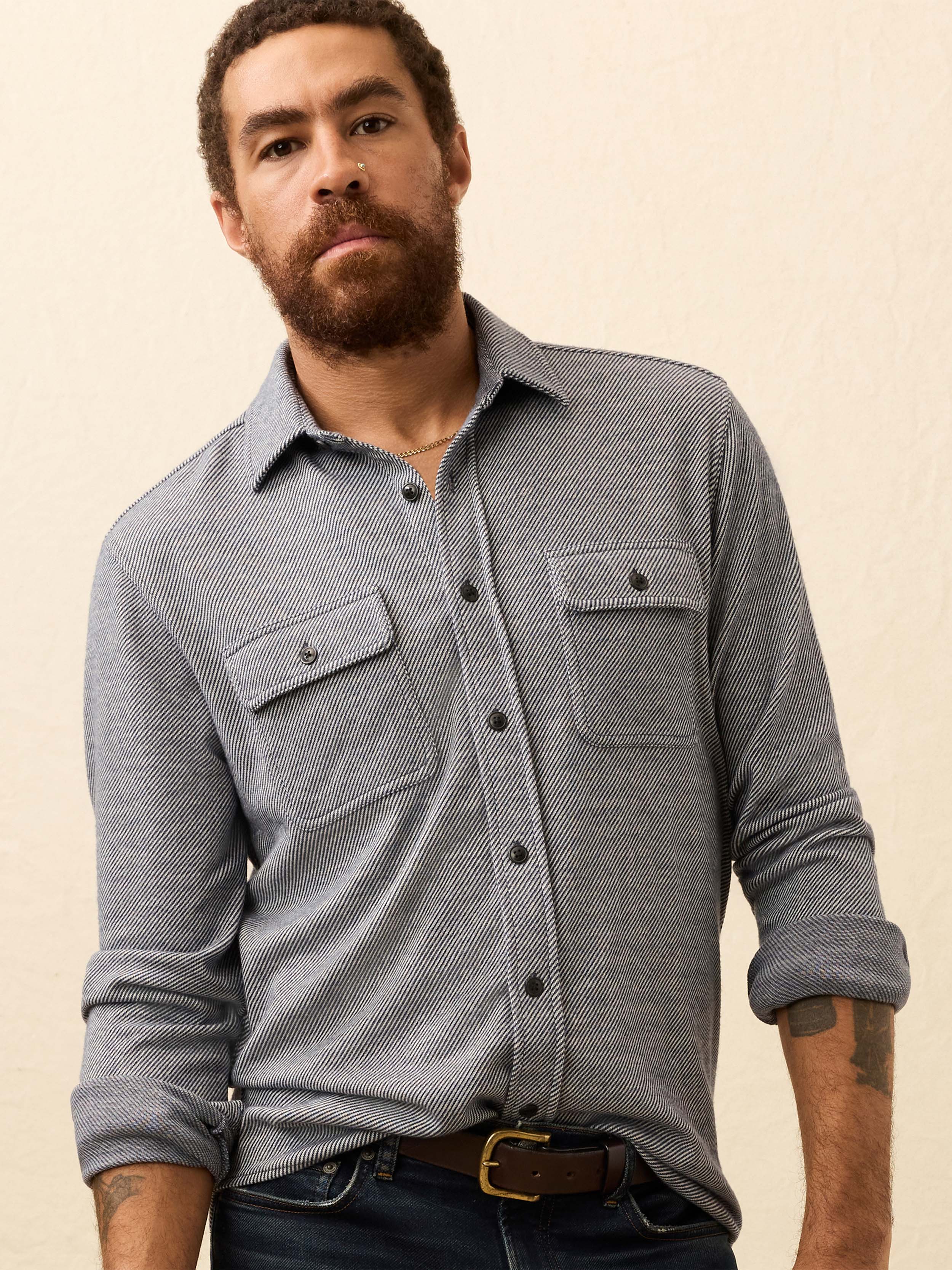 Legend™ Sweater Shirt - Navy Ink Twill | Faherty Brand
