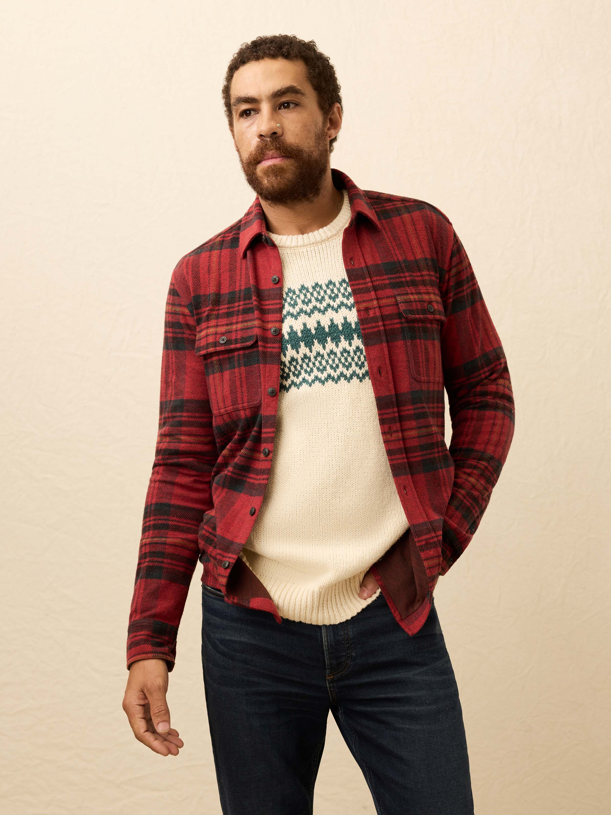 Legend™ Sweater Shirt - Red Cedar Plaid | Faherty Brand