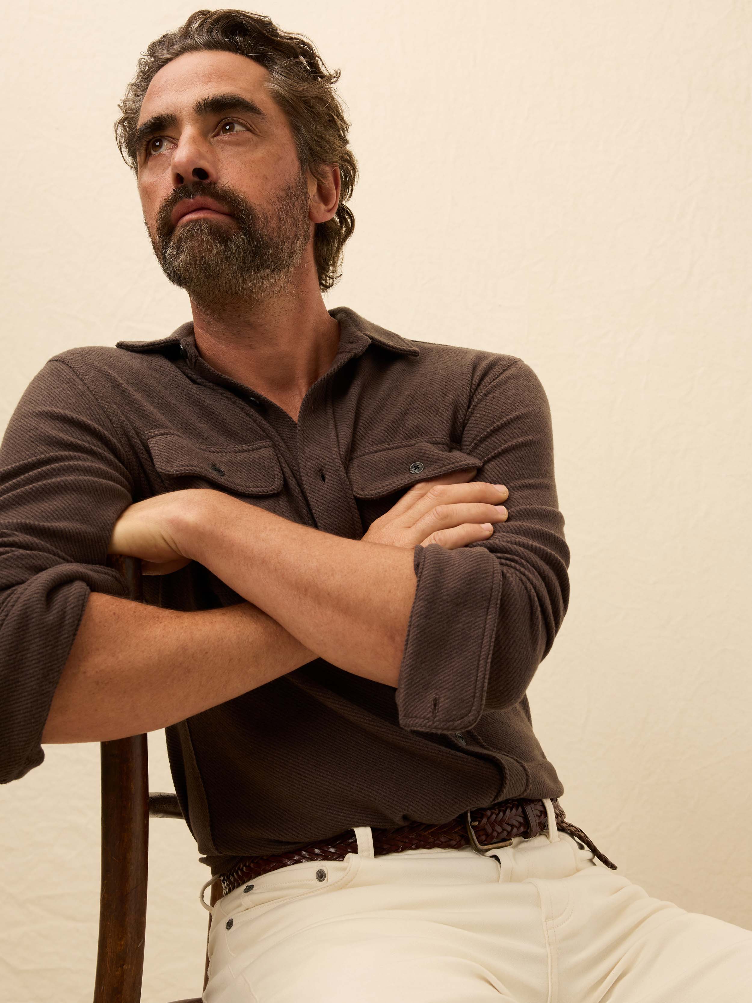 Legend™ Sweater Shirt - Valley Brown Twill | Faherty Brand