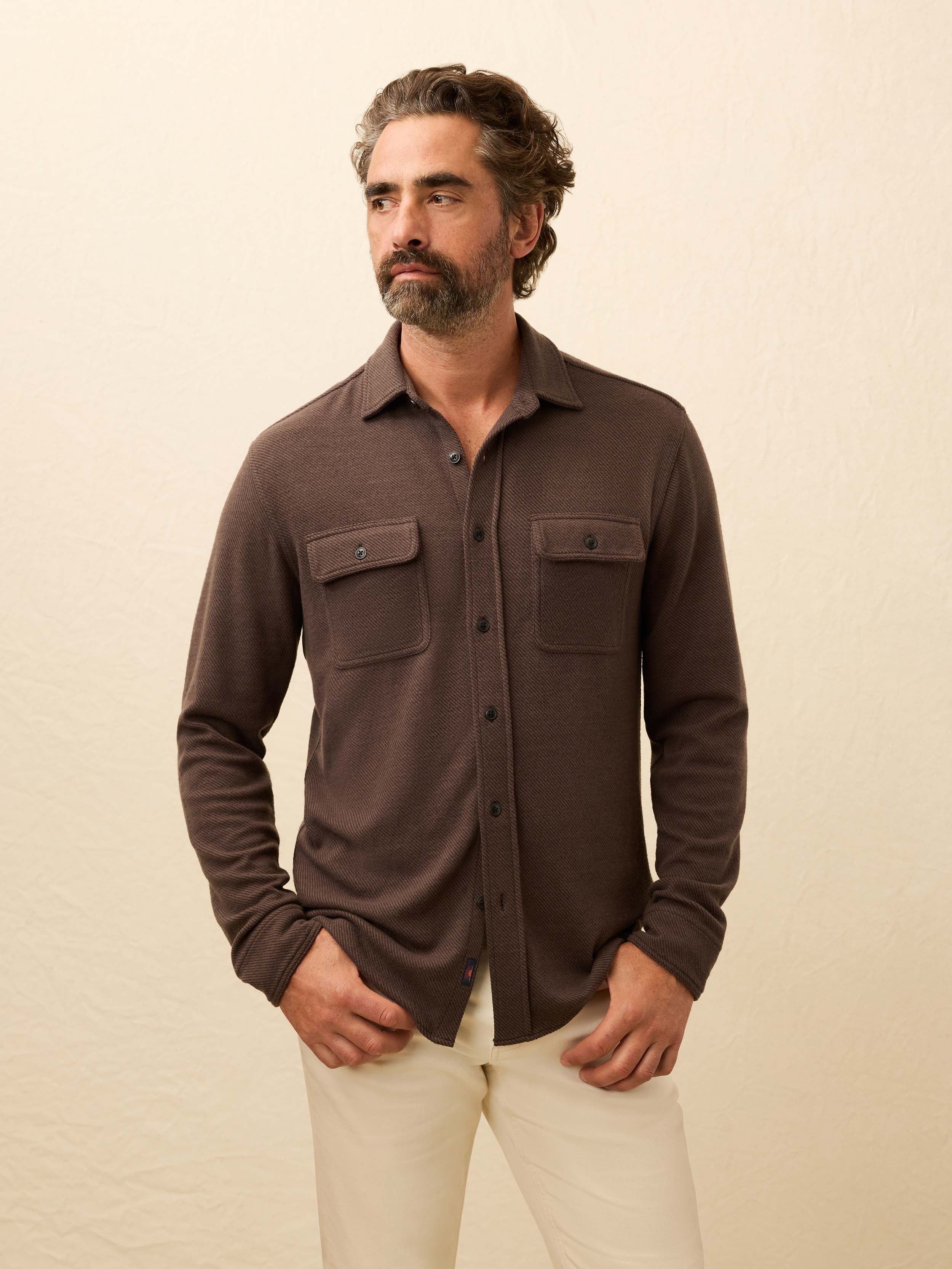 Legend™ Sweater Shirt - Valley Brown Twill | Faherty Brand