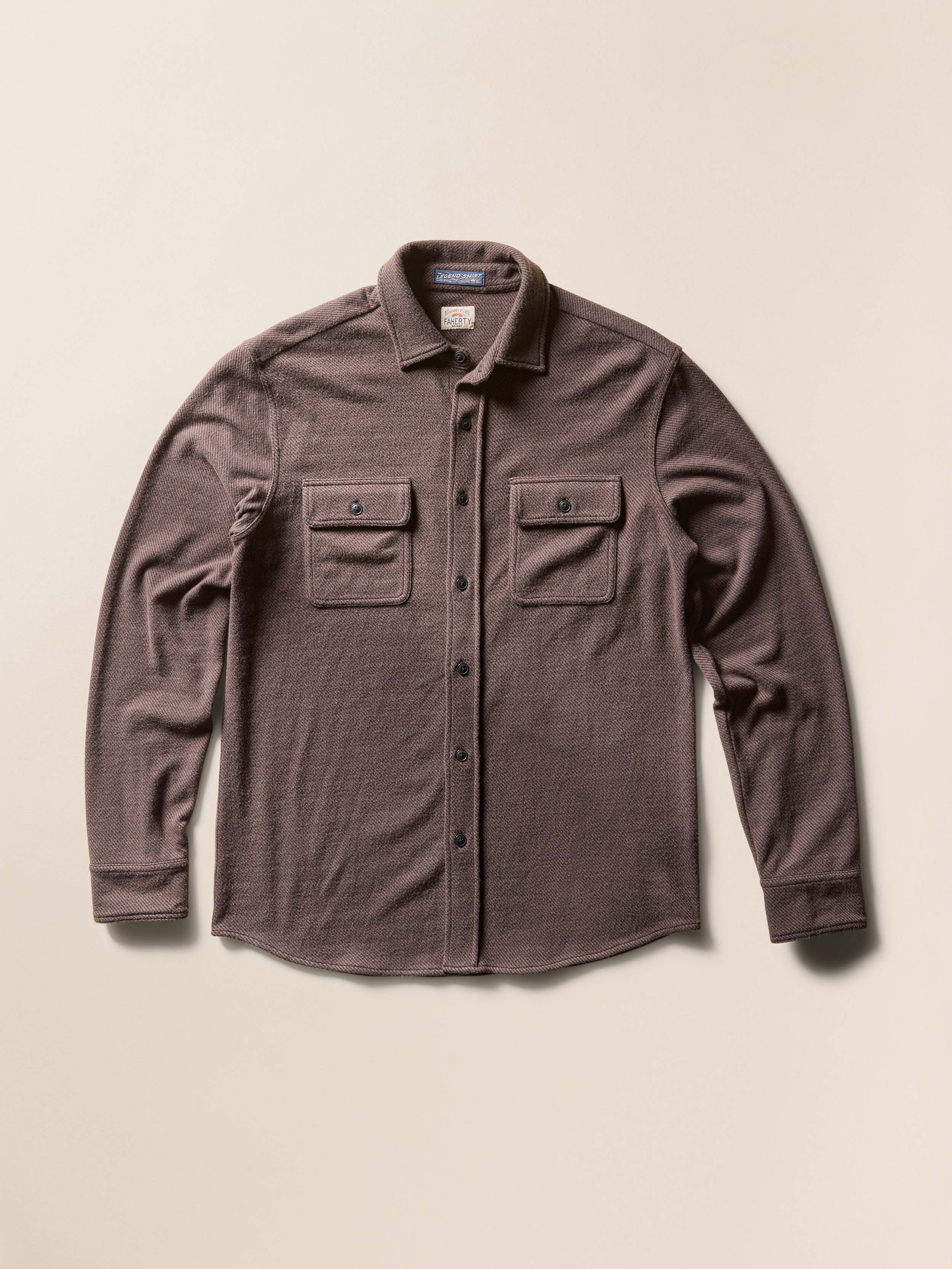 Legend™ Sweater Shirt - Valley Brown Twill | Faherty Brand