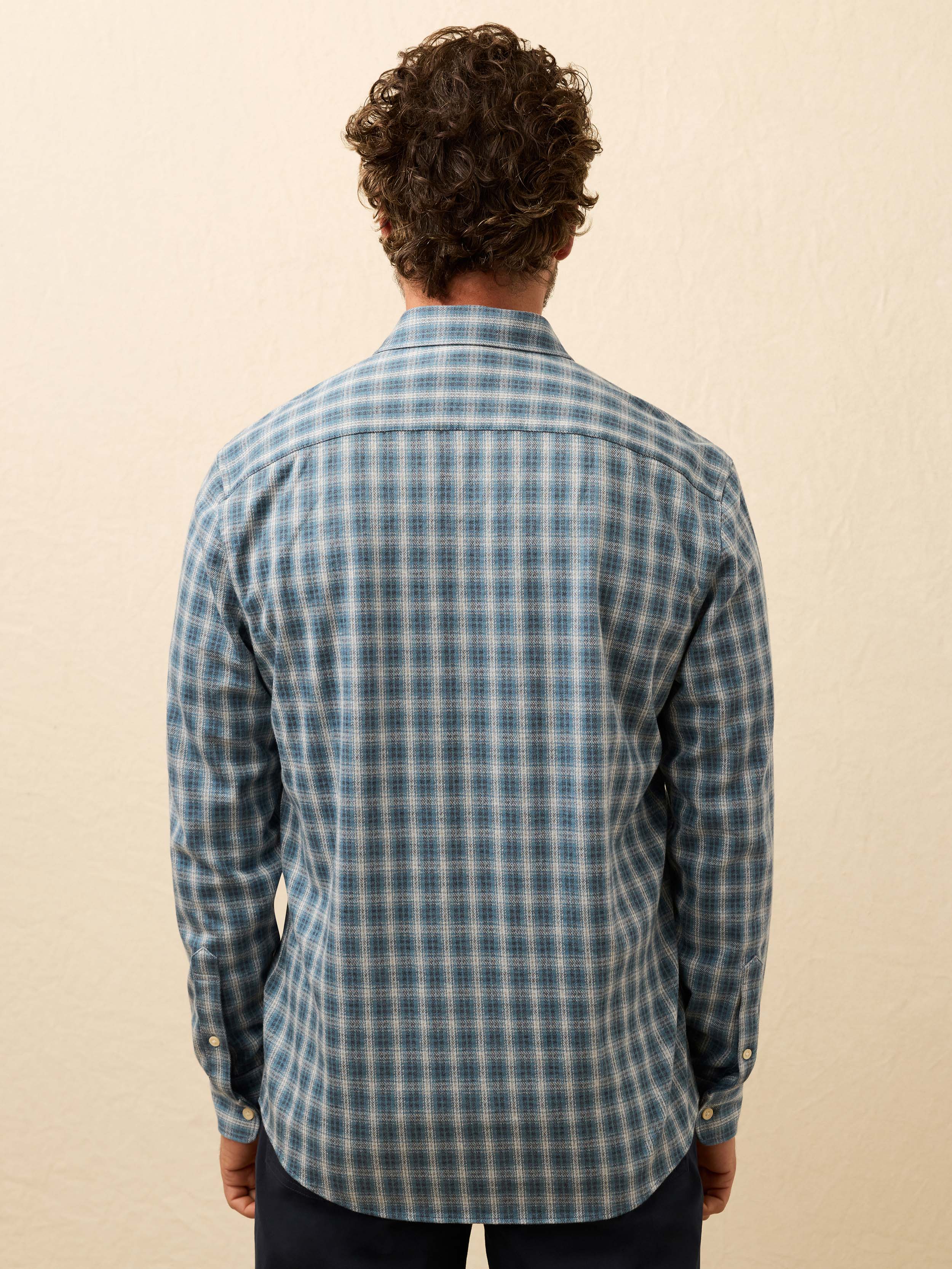 Coastline Knit Shirt - Azure Night Plaid | Faherty Brand