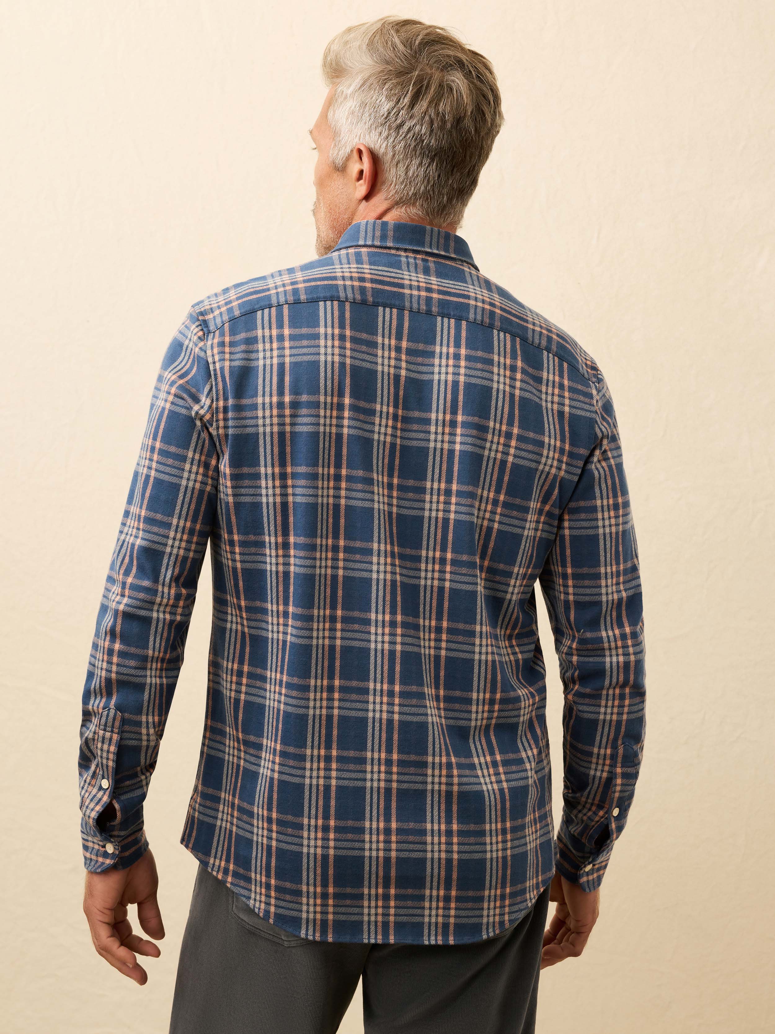 Coastline Knit Shirt - Clay Twilight Plaid | Faherty Brand
