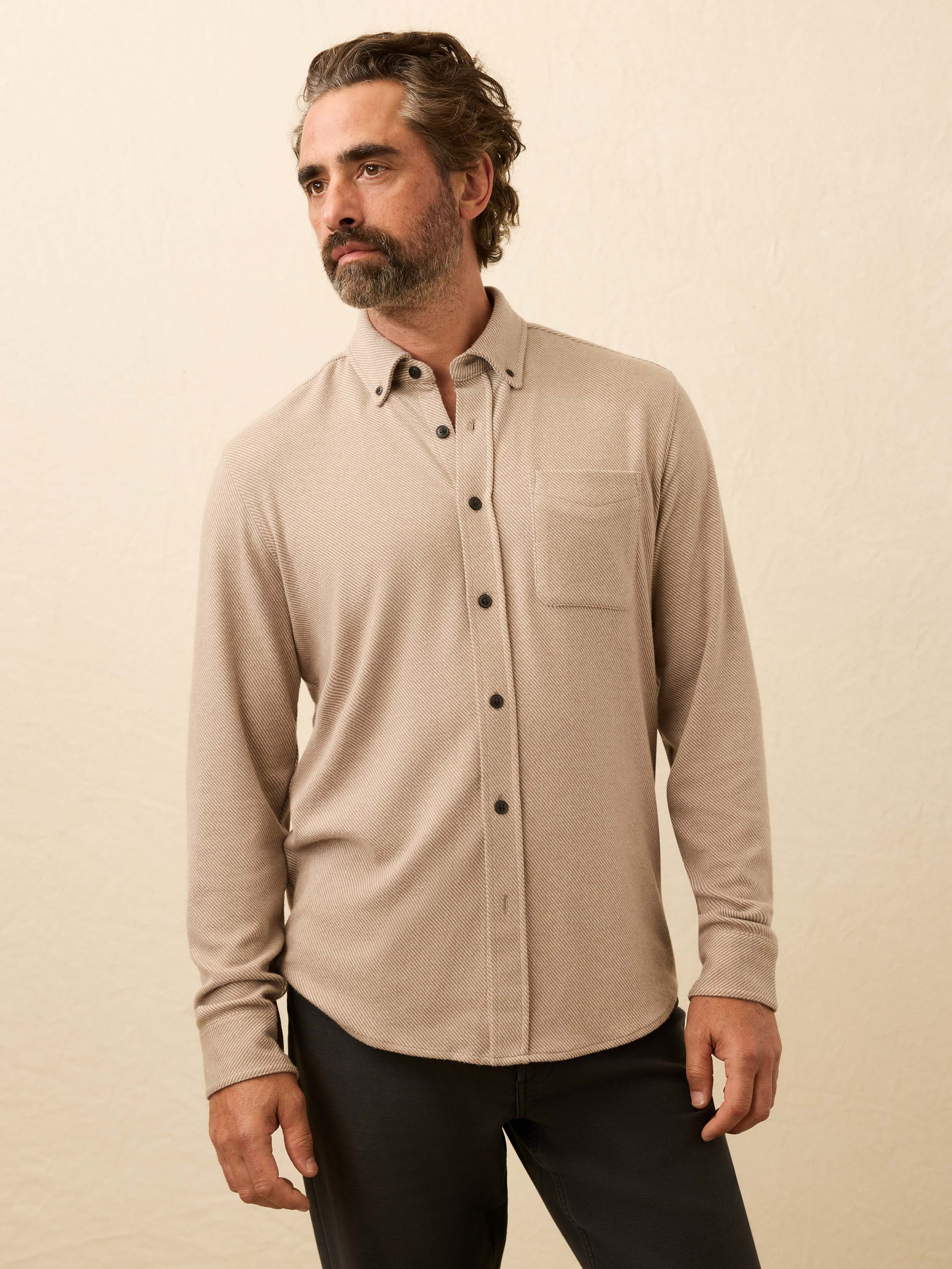 Legend™ Sweater Shirt (Single Pocket) - Timber Twill | Faherty Brand