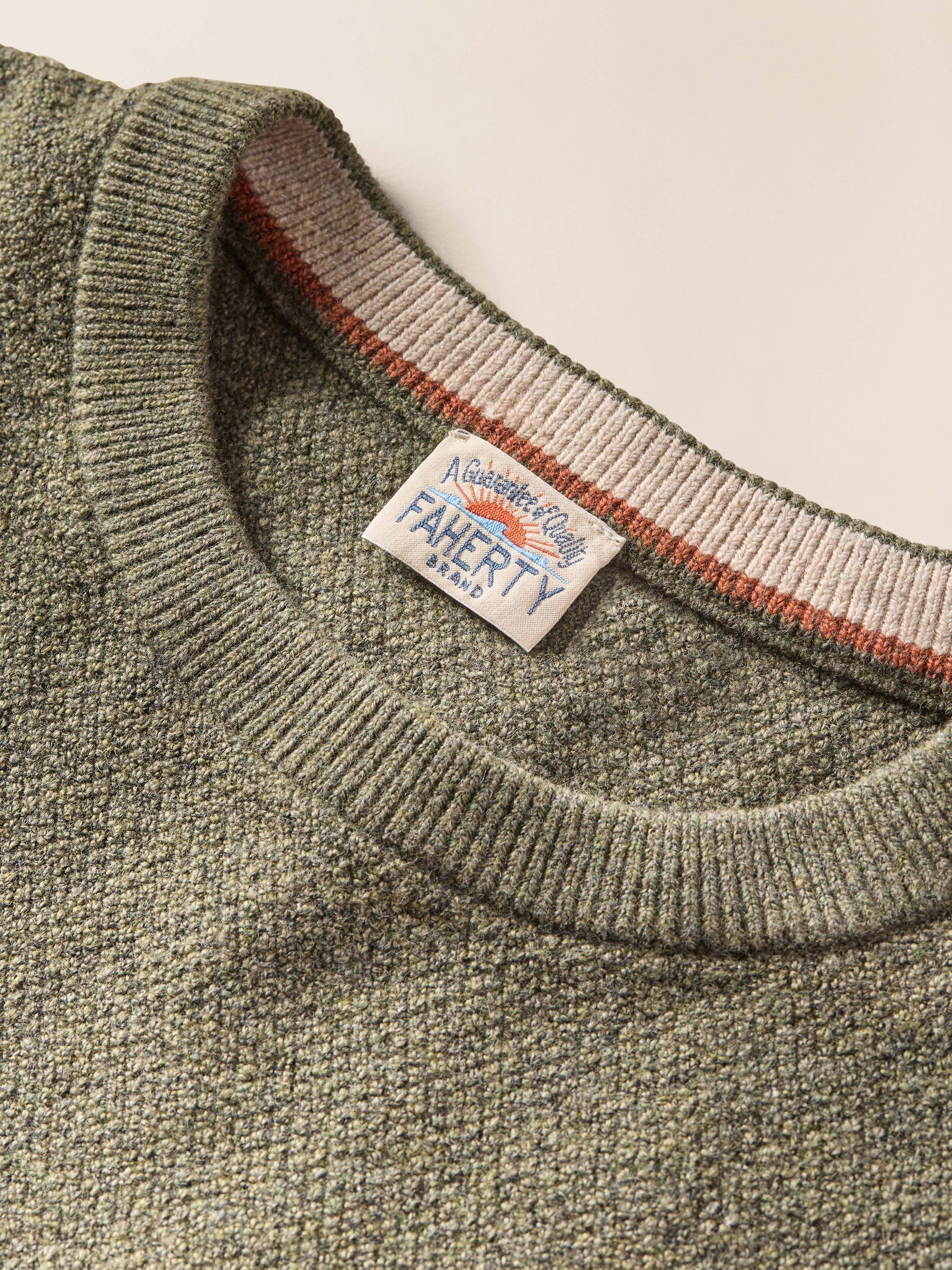 Jackson Crew Sweater - Olive Heather | Faherty Brand