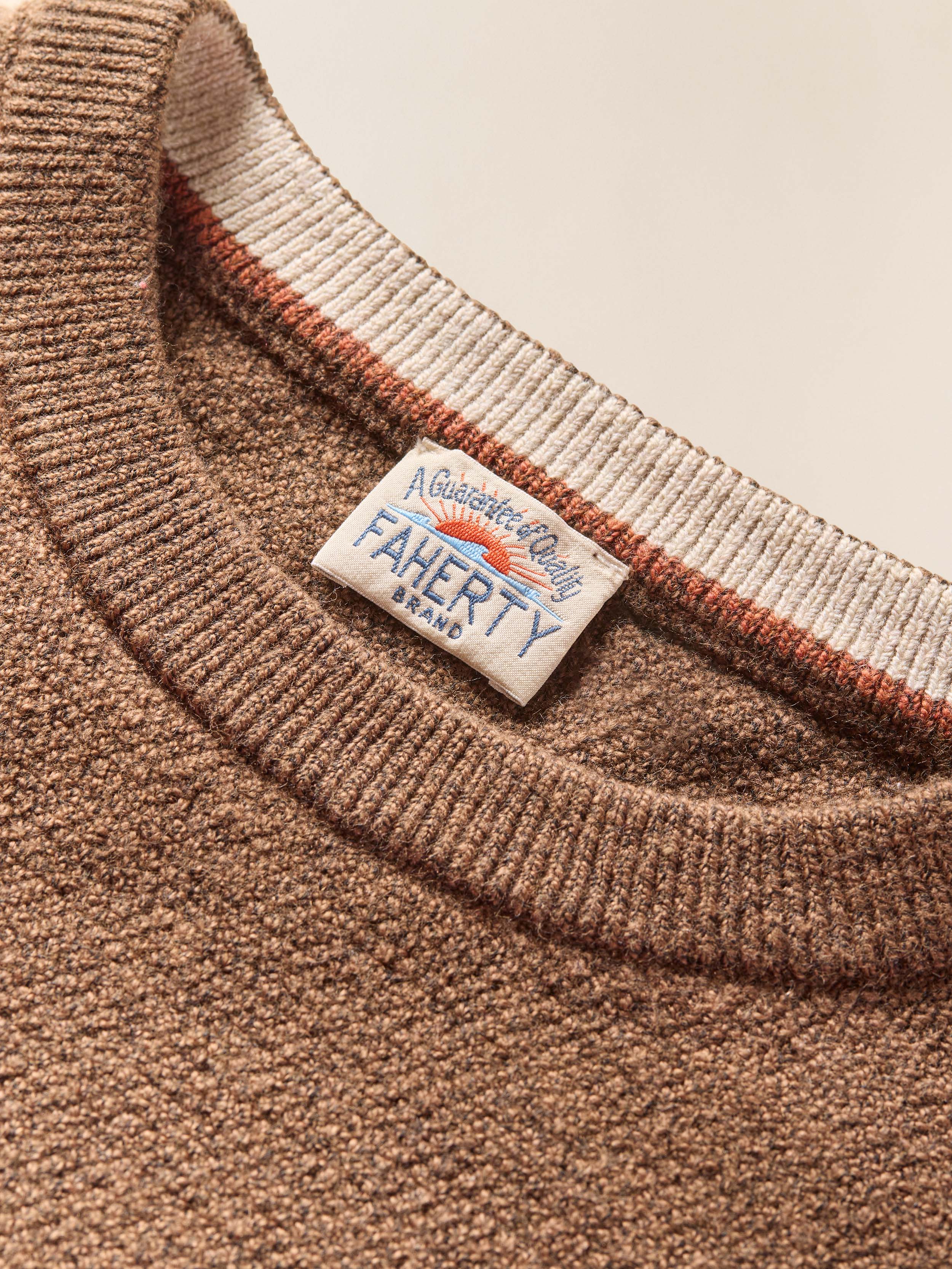 Jackson Crew Sweater - Trail Brown Heather | Faherty Brand