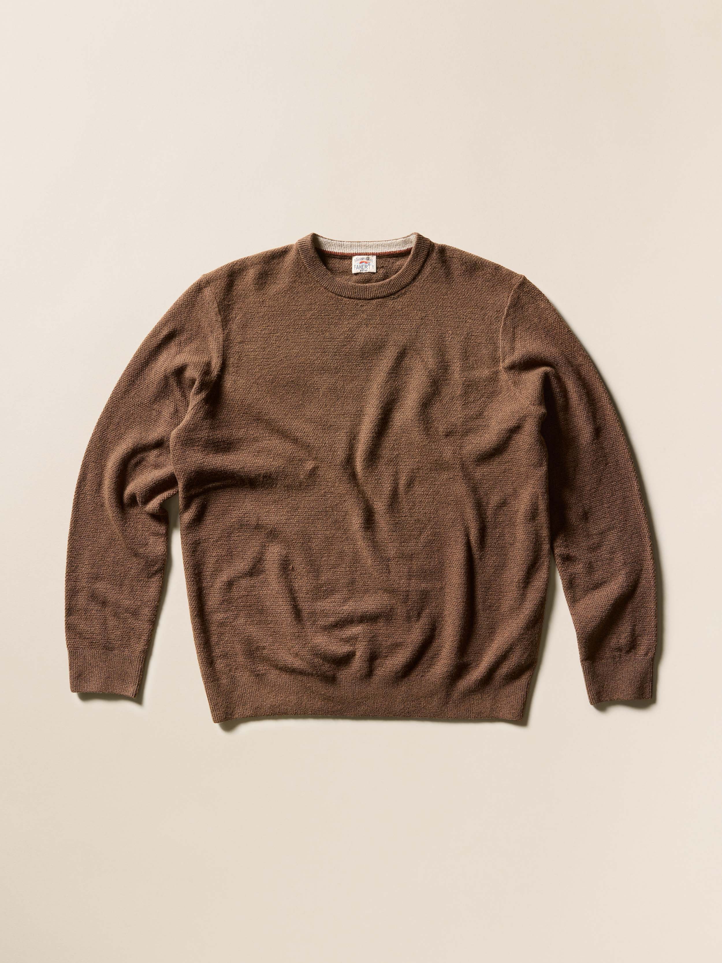 Jackson Crew Sweater - Trail Brown Heather | Faherty Brand