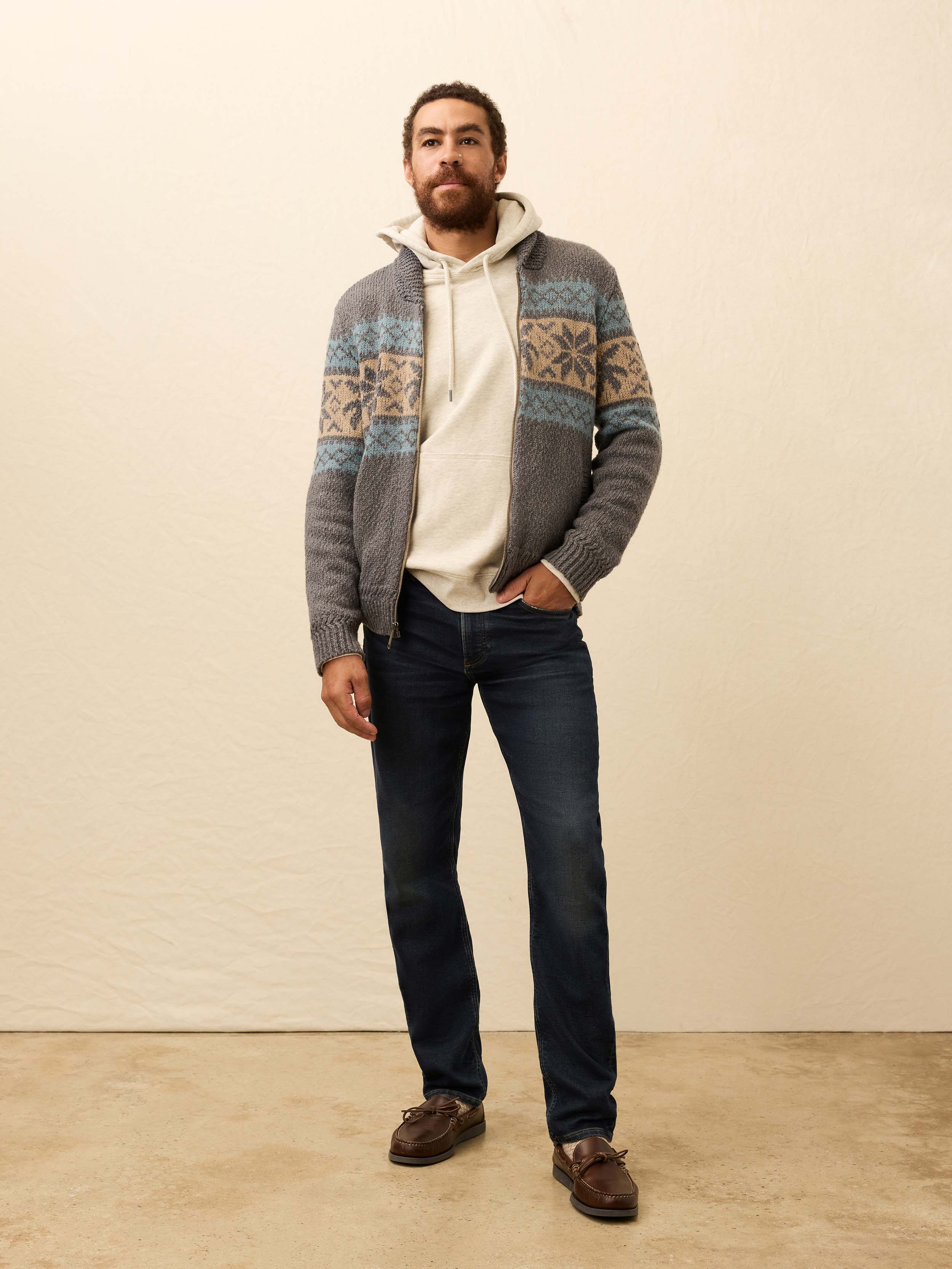 Surf To Snow Zip Cardigan - Iron Coast | Faherty Brand