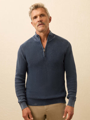 Sunwashed Quarter Zip Sweater - Blue Nights