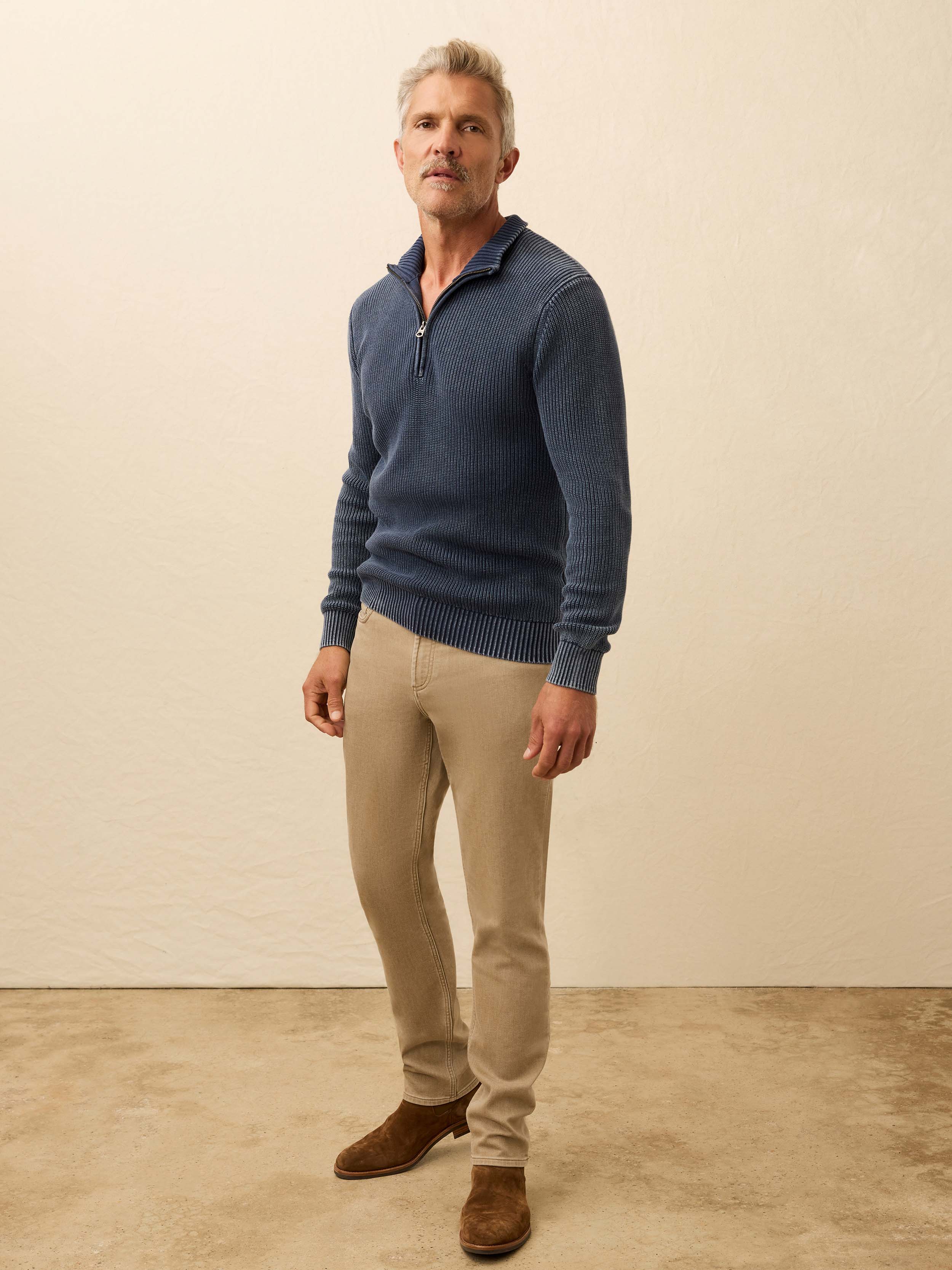 Sunwashed Quarter Zip Sweater - Blue Nights | Faherty Brand