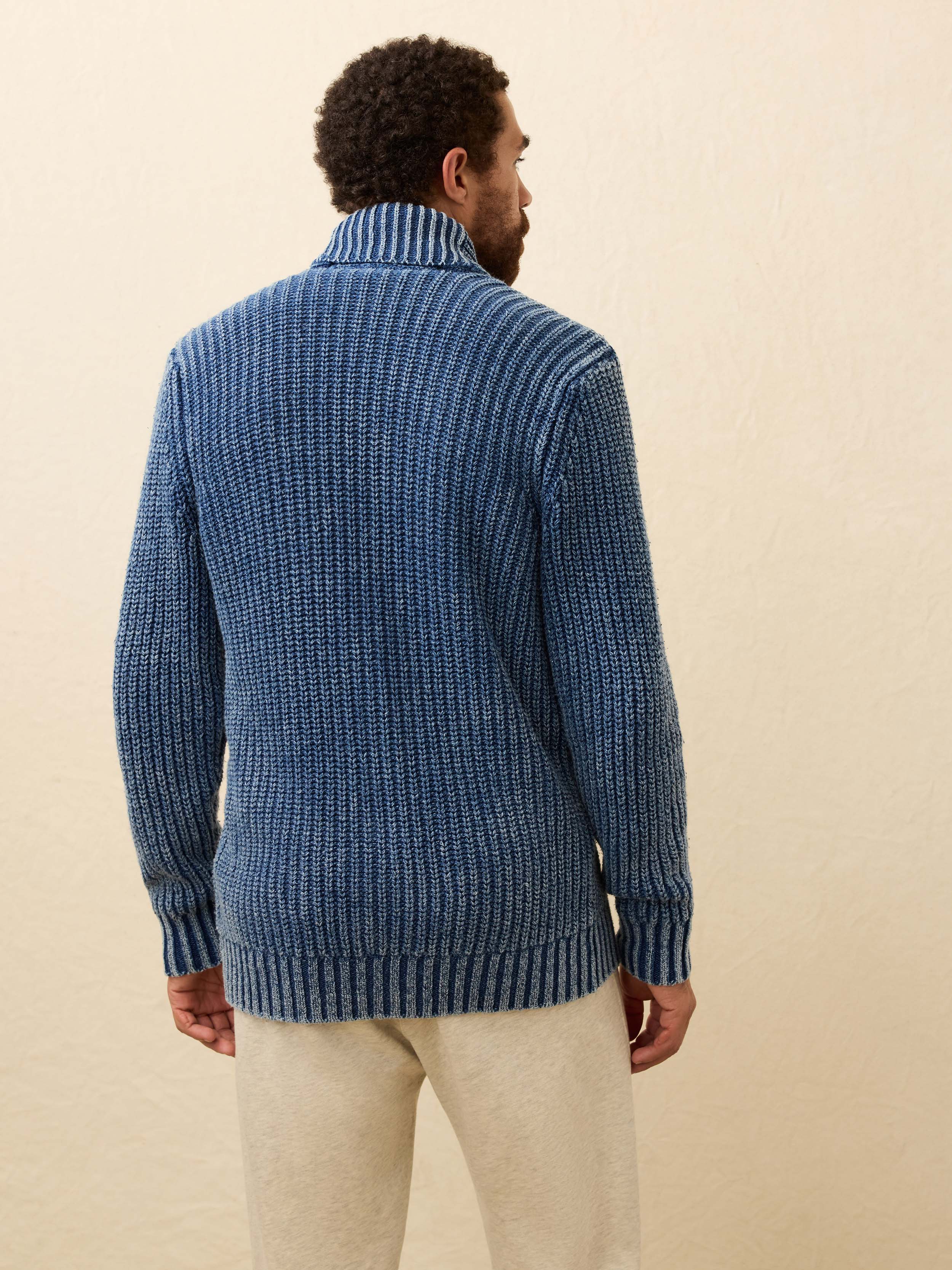 Chunky Indigo Cardigan - Windcliff Indigo Wash | Faherty Brand