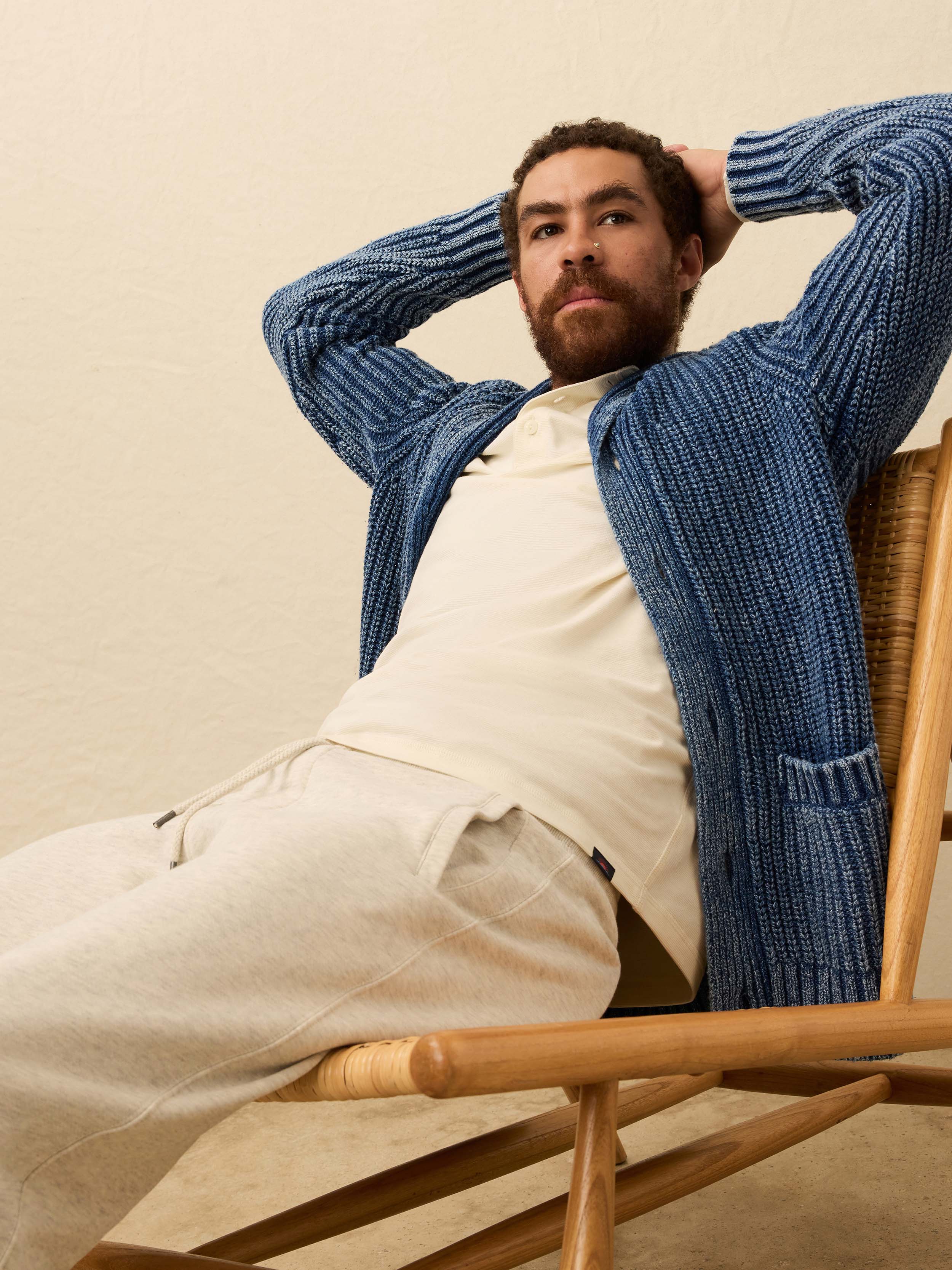 Chunky Indigo Cardigan - Windcliff Indigo Wash | Faherty Brand