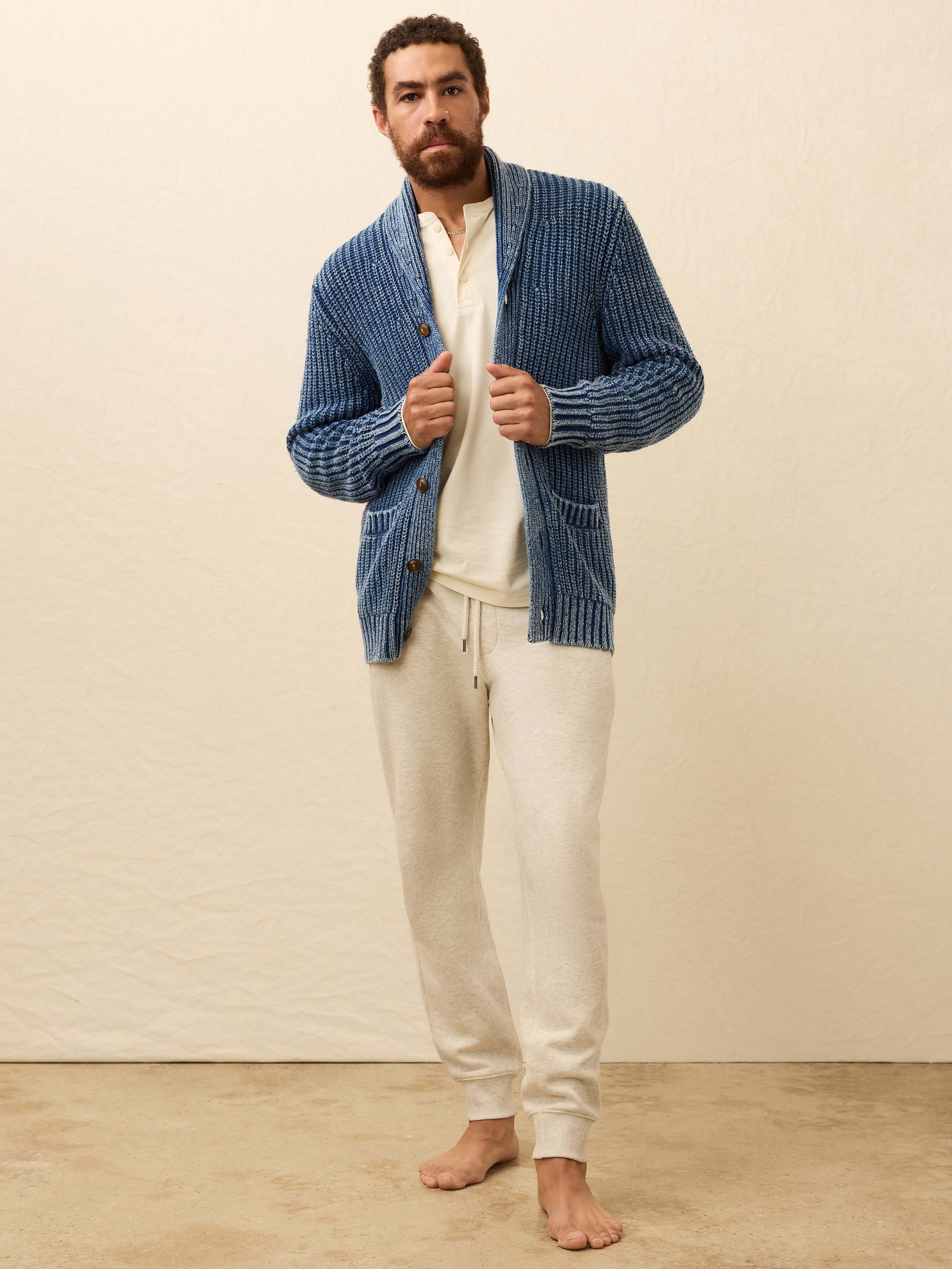 Chunky Indigo Cardigan - Windcliff Indigo Wash | Faherty Brand