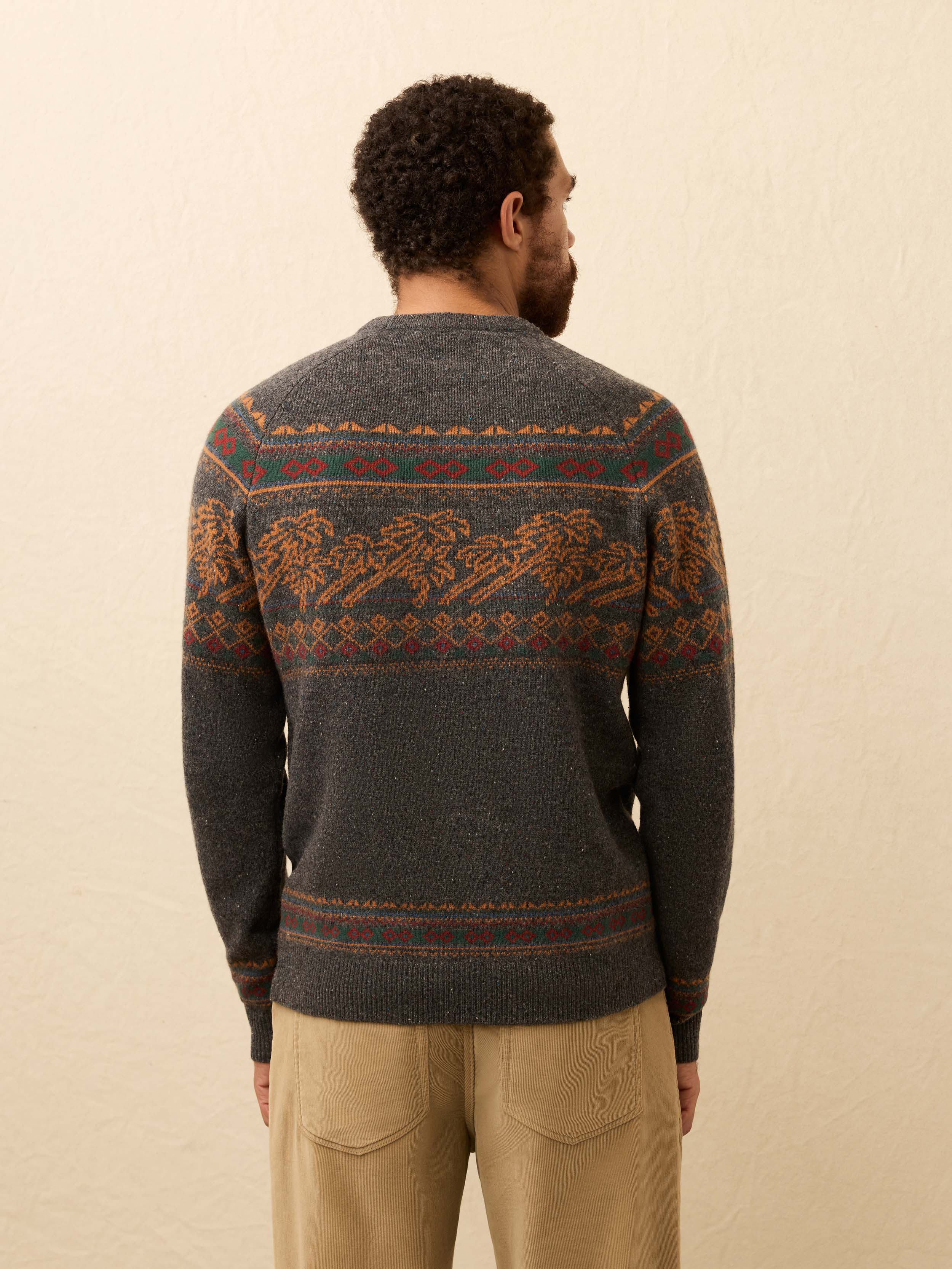 Donegal Crew Sweater - Charcoal Coast Fairisle | Faherty Brand