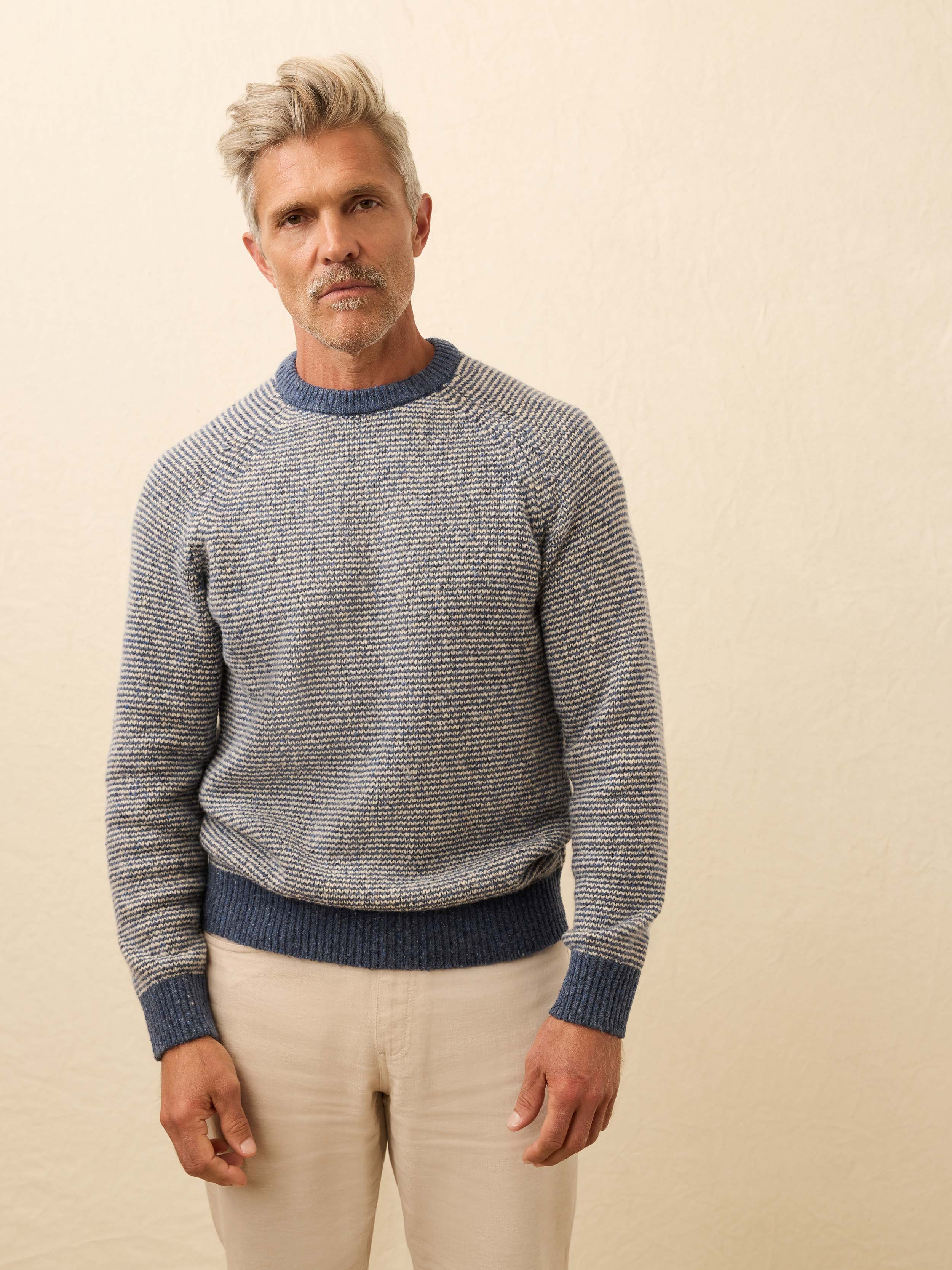 Donegal Crew Sweater - Sea Feeder Marl | Faherty Brand