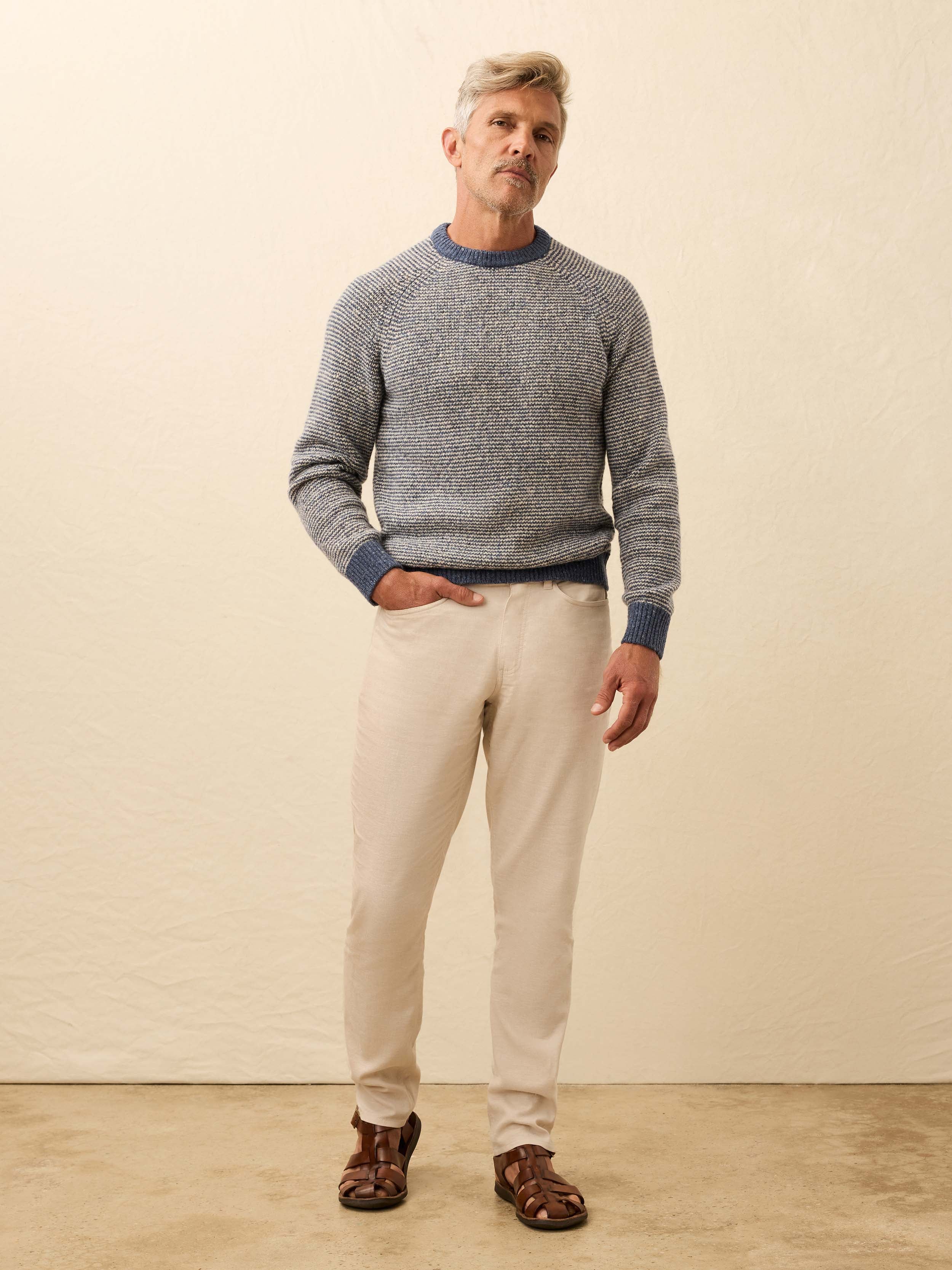 Donegal Crew Sweater - Sea Feeder Marl | Faherty Brand