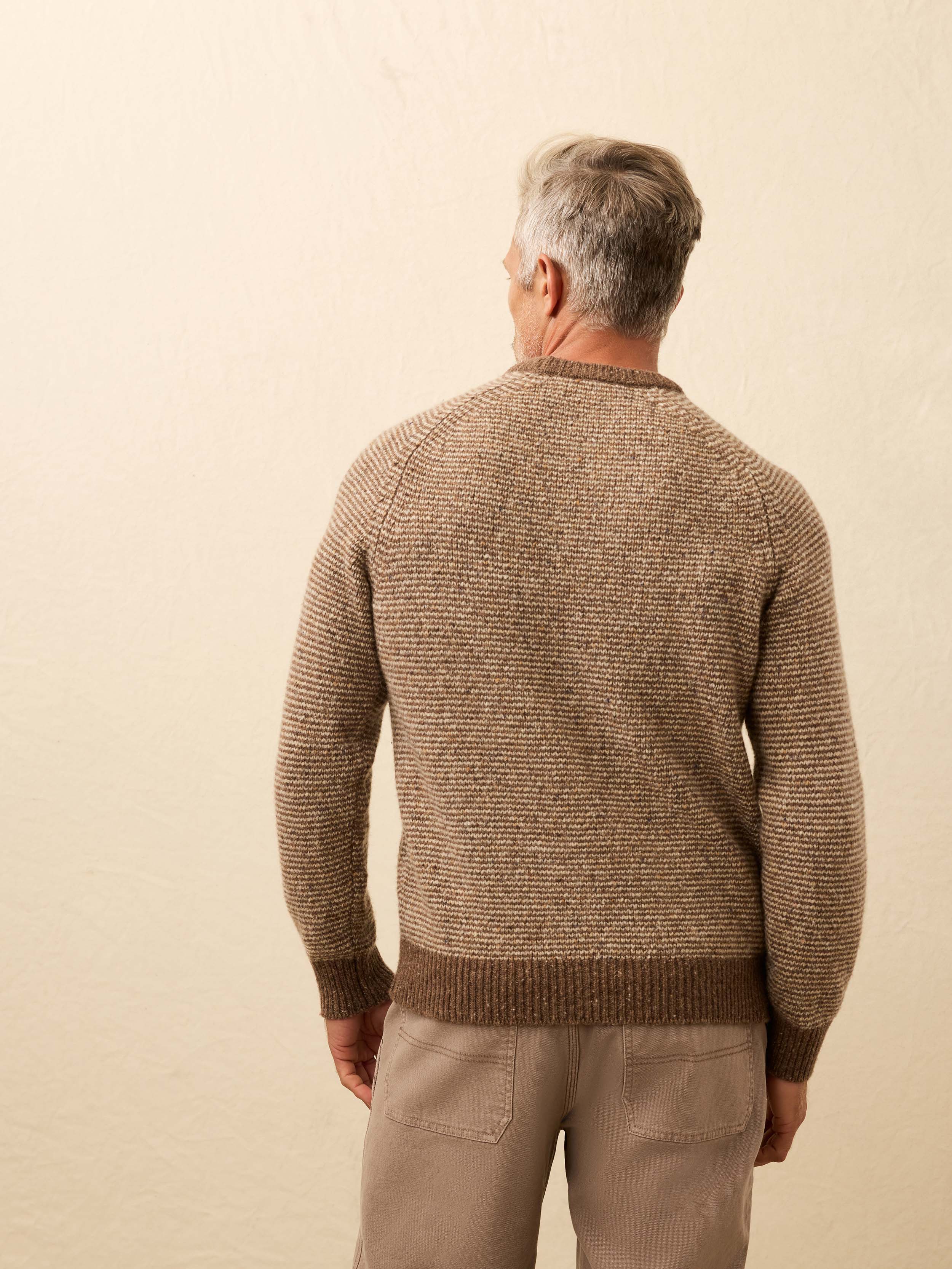 Donegal Crew Sweater - Walnut Feeder Marl | Faherty Brand
