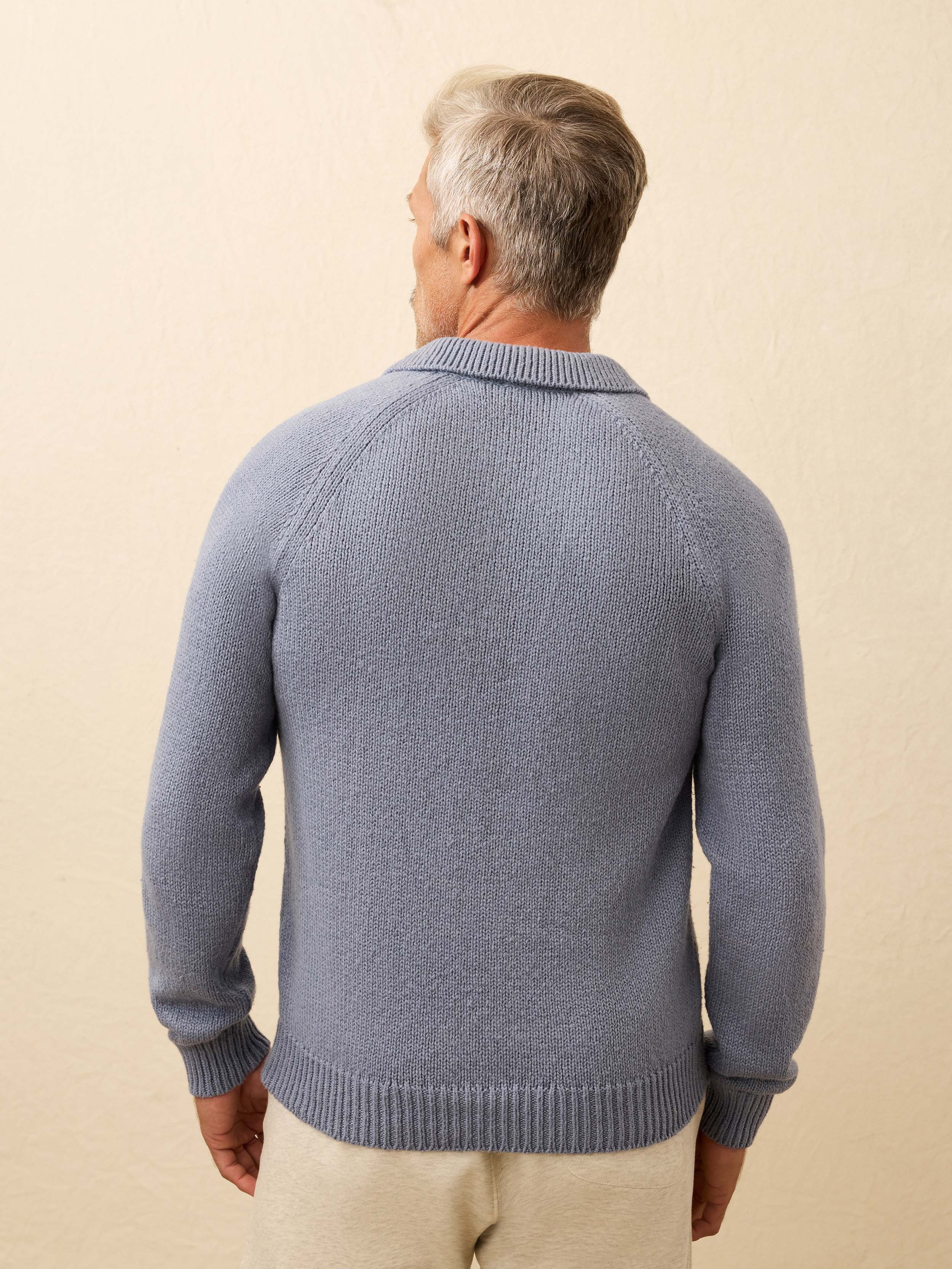 Heirloom Long-Sleeve Sweater Polo - Flint | Faherty Brand