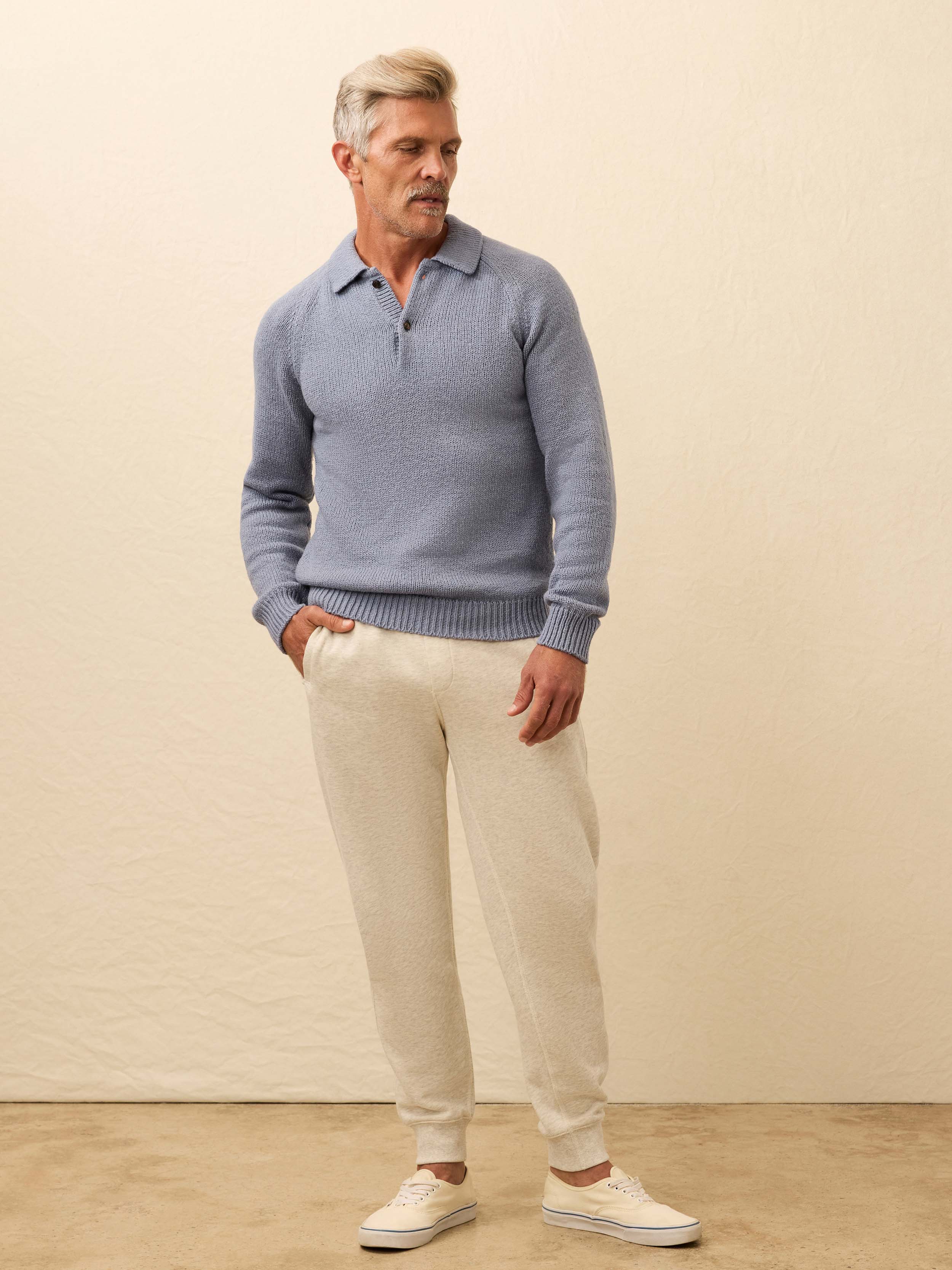 Heirloom Long-Sleeve Sweater Polo - Flint | Faherty Brand