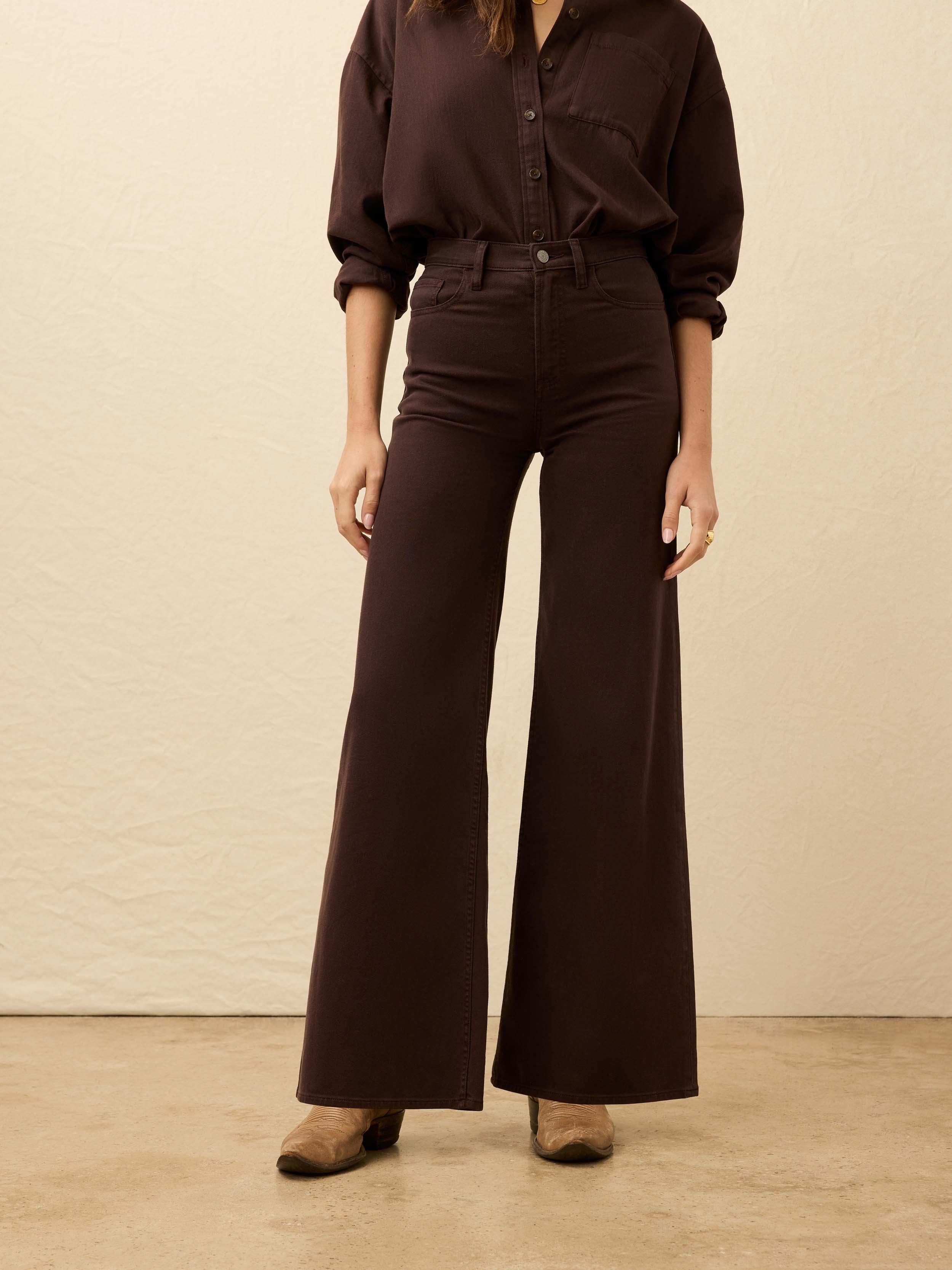 Saturday Denim Wide Leg - Chocolate Brown | Faherty Brand