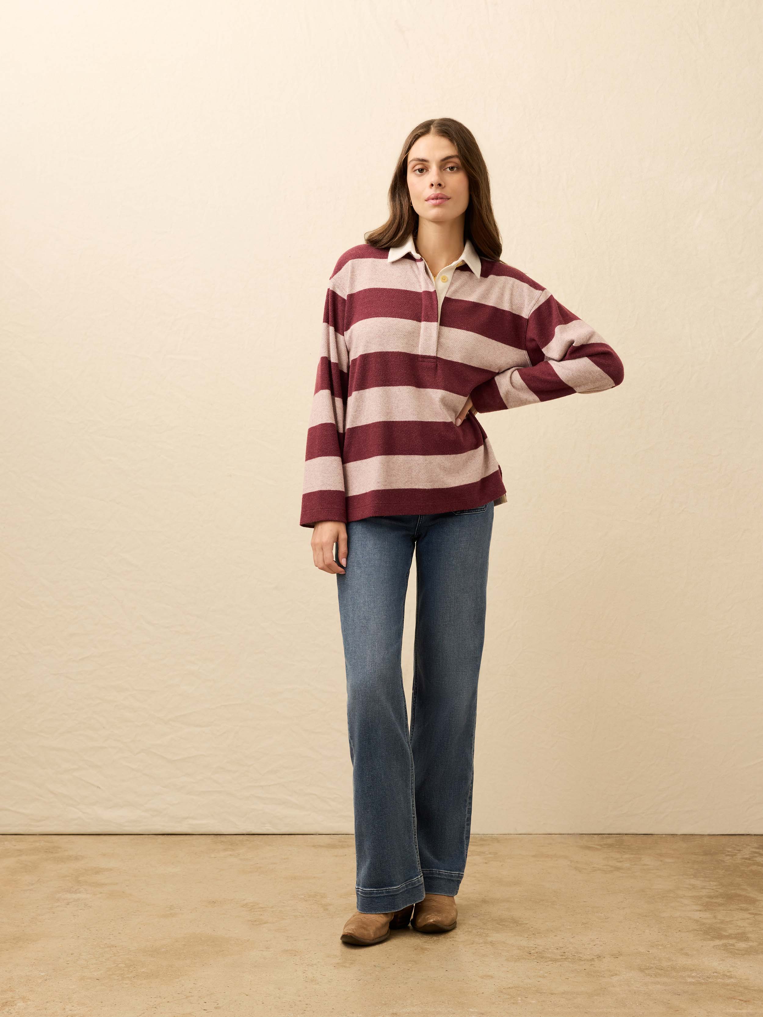 Legend™ Sweater Rugby Popover - Deep Red Rugby | Faherty Brand