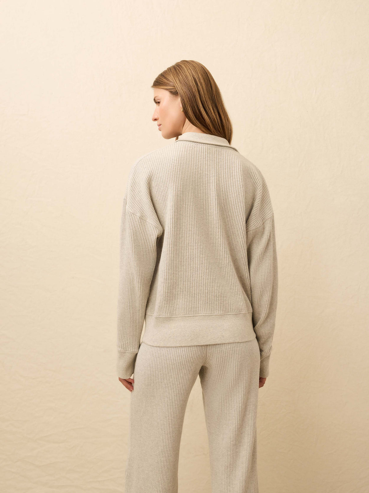  | Apres Waffle Henley - Light Grey Heather | Faherty Brand, image 6 of 6