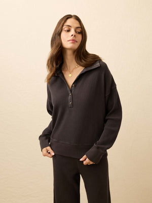 Apres Waffle Henley - Washed Black
