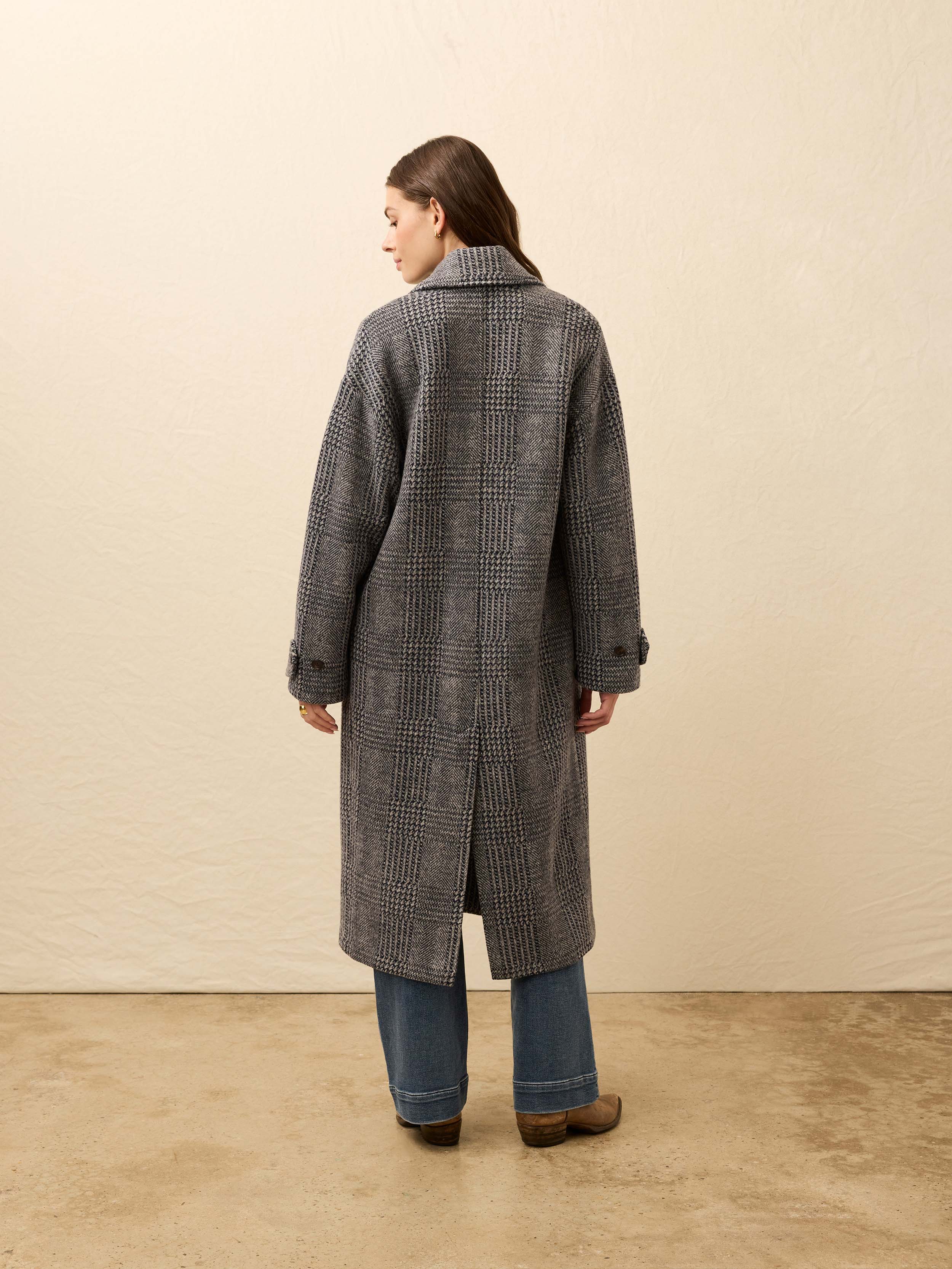 Atlantic Knit Coat - Moontide Glen Plaid | Faherty Brand