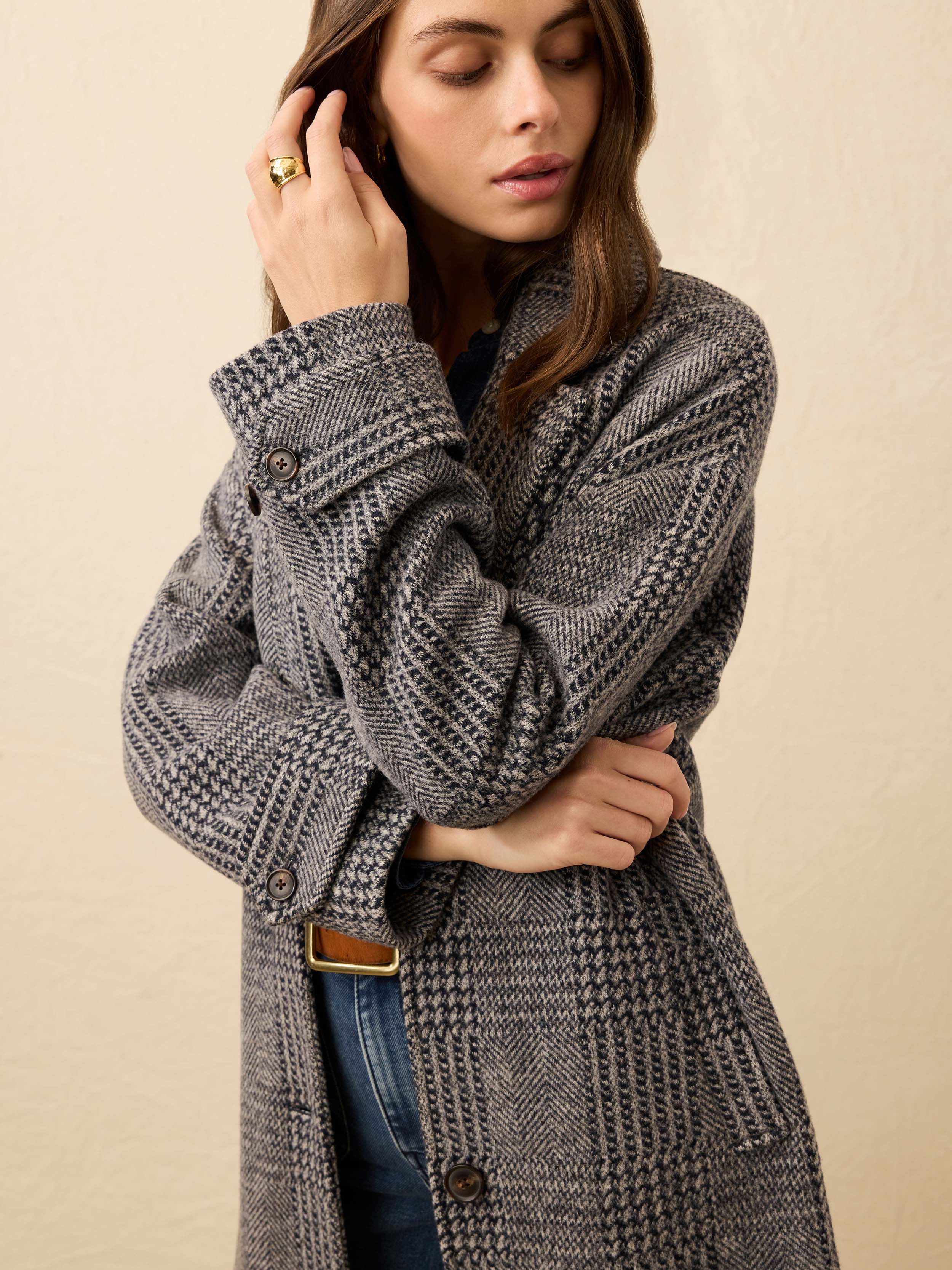 Atlantic Knit Coat - Moontide Glen Plaid | Faherty Brand