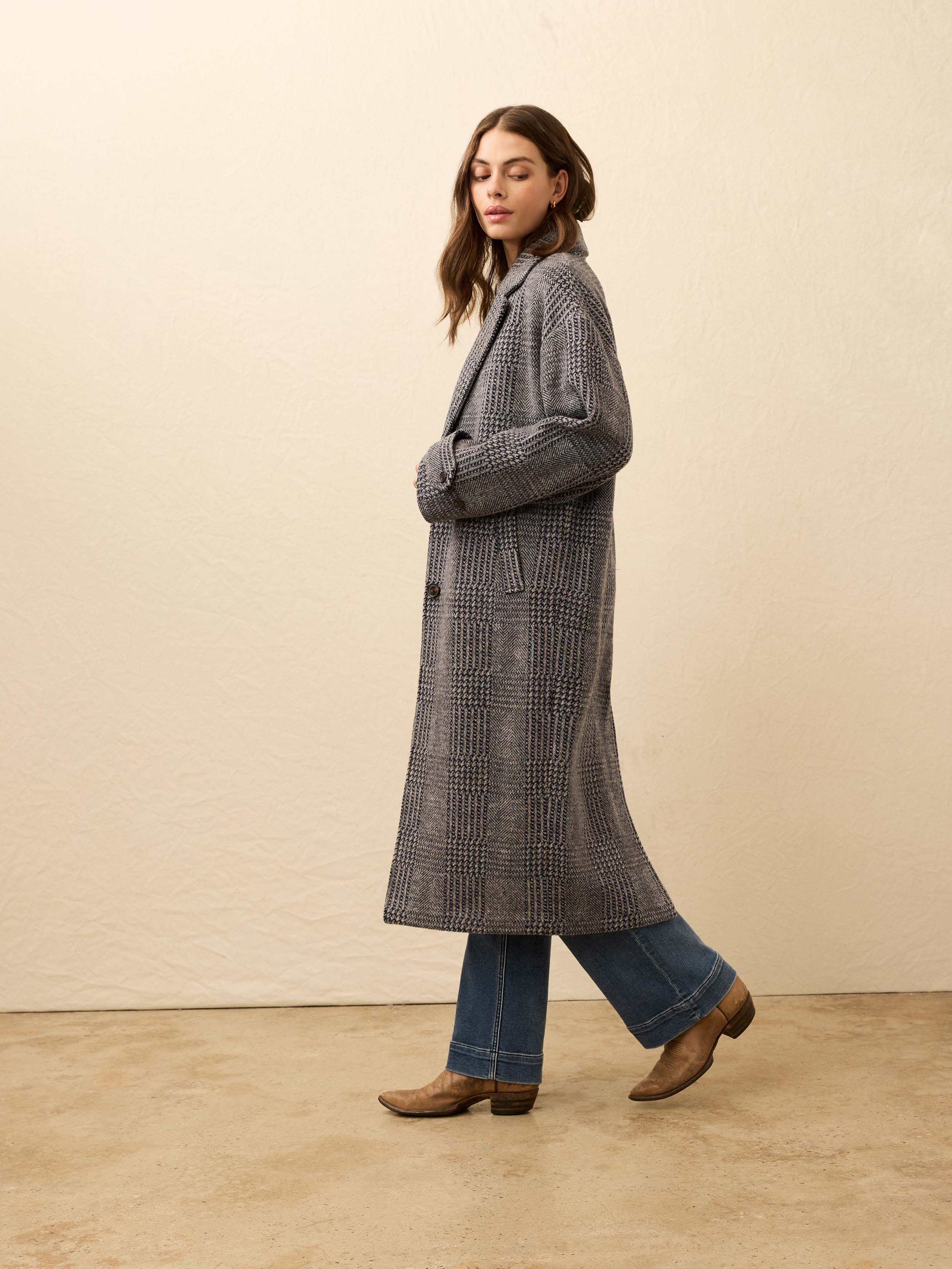 Atlantic Knit Coat - Moontide Glen Plaid | Faherty Brand