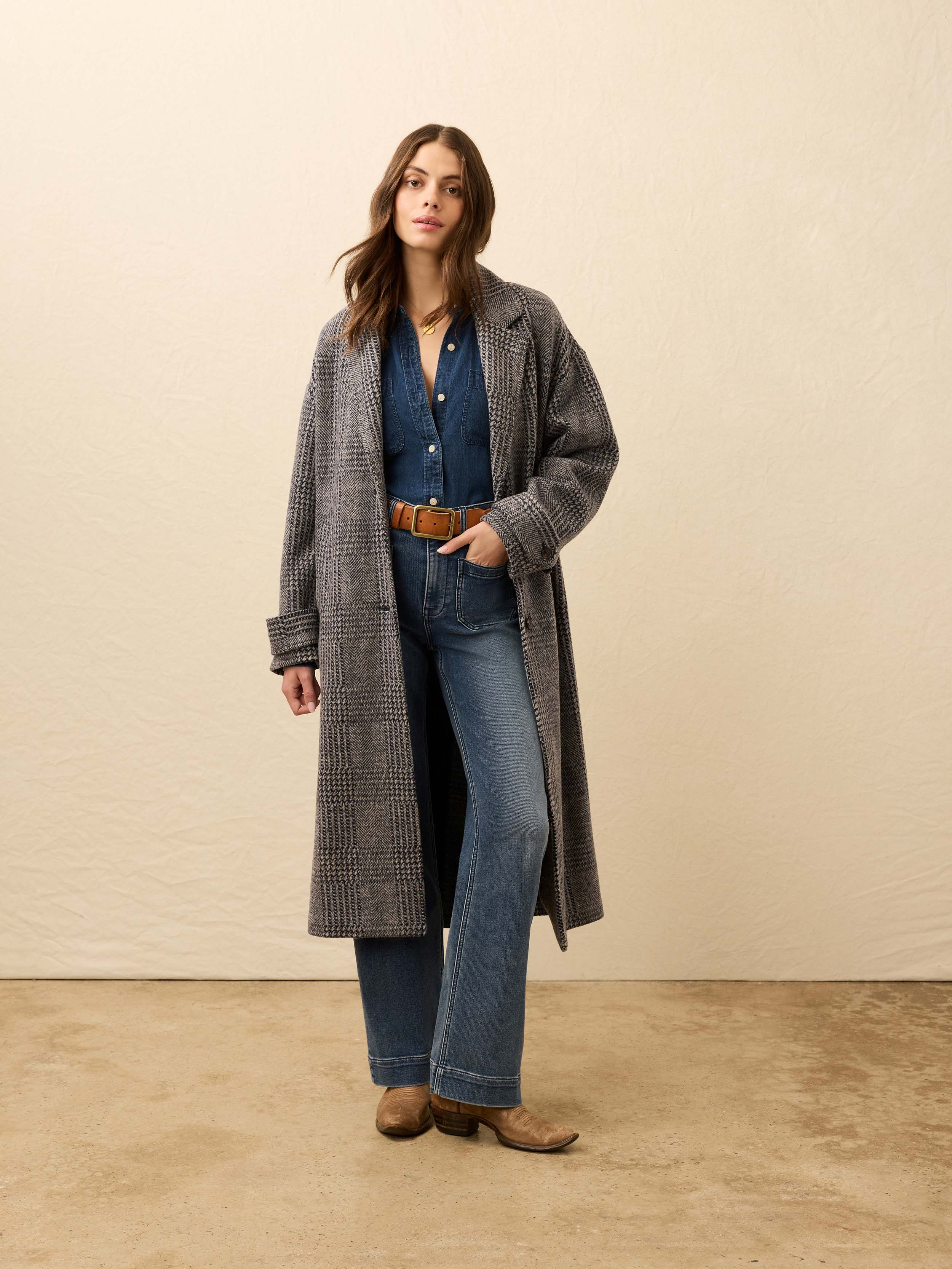 Atlantic Knit Coat - Moontide Glen Plaid | Faherty Brand