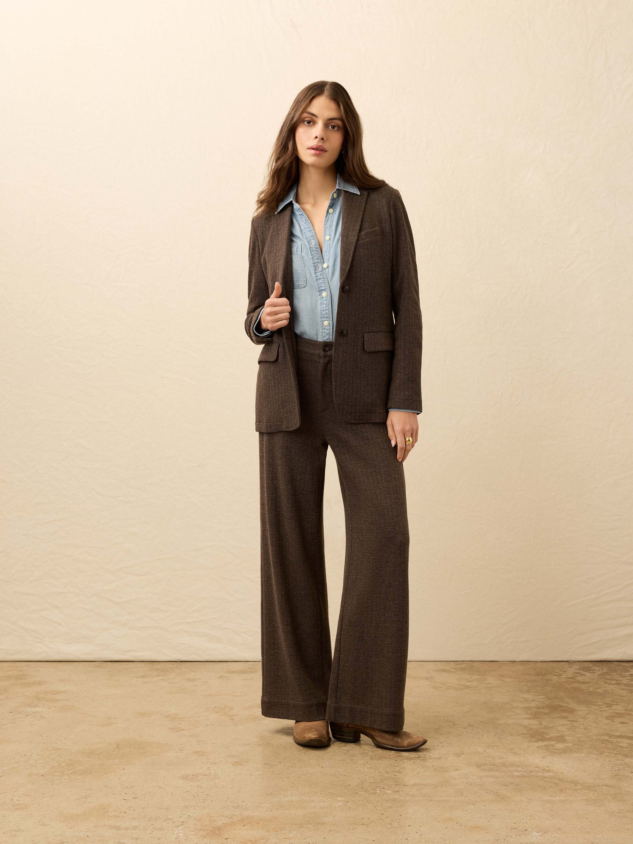 Inlet Houndstooth Blazer - Woodland Herringbone | Faherty Brand