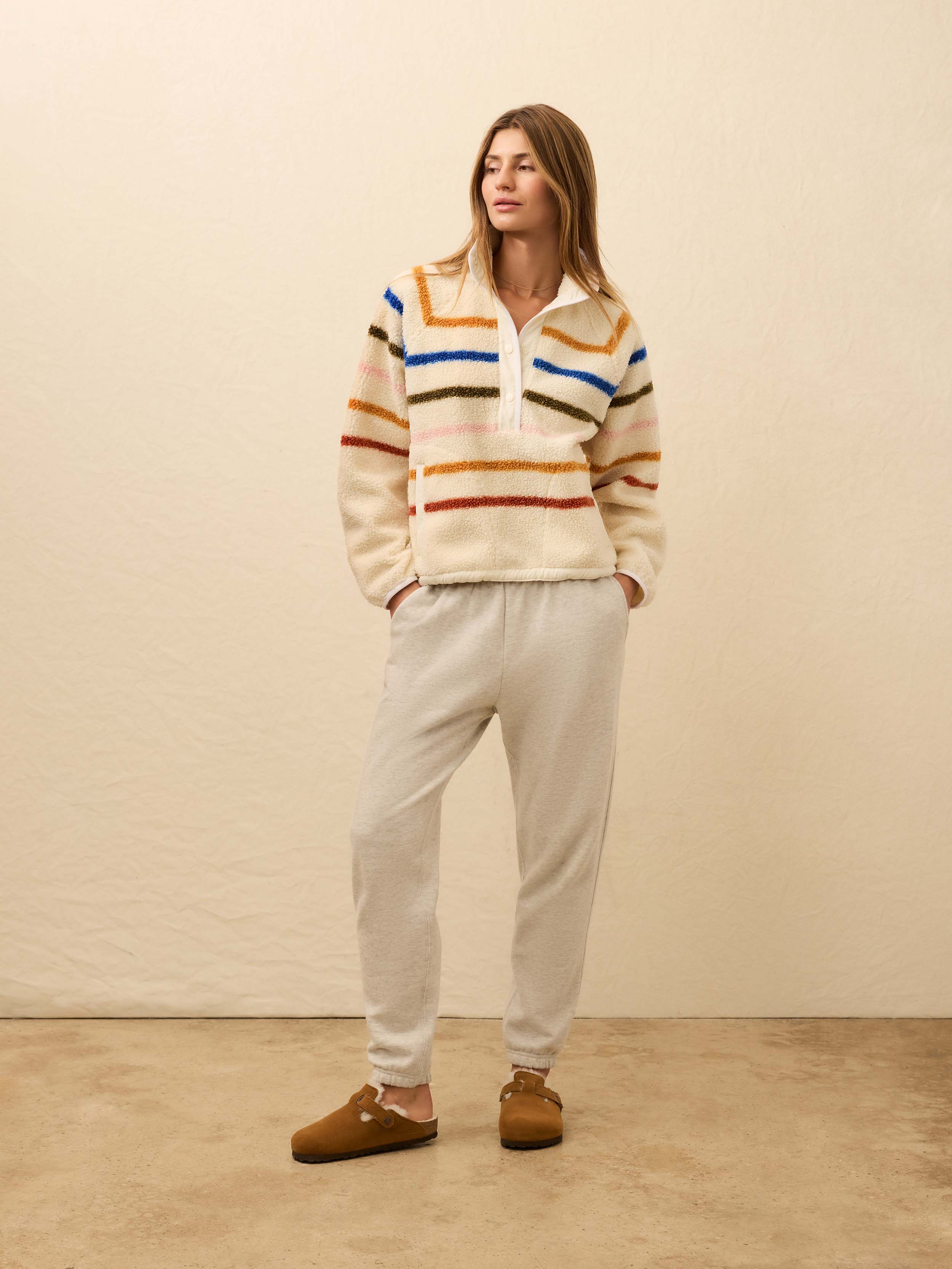 Fireside Fleece Popover - Dream Fleece Stripe | Faherty Brand