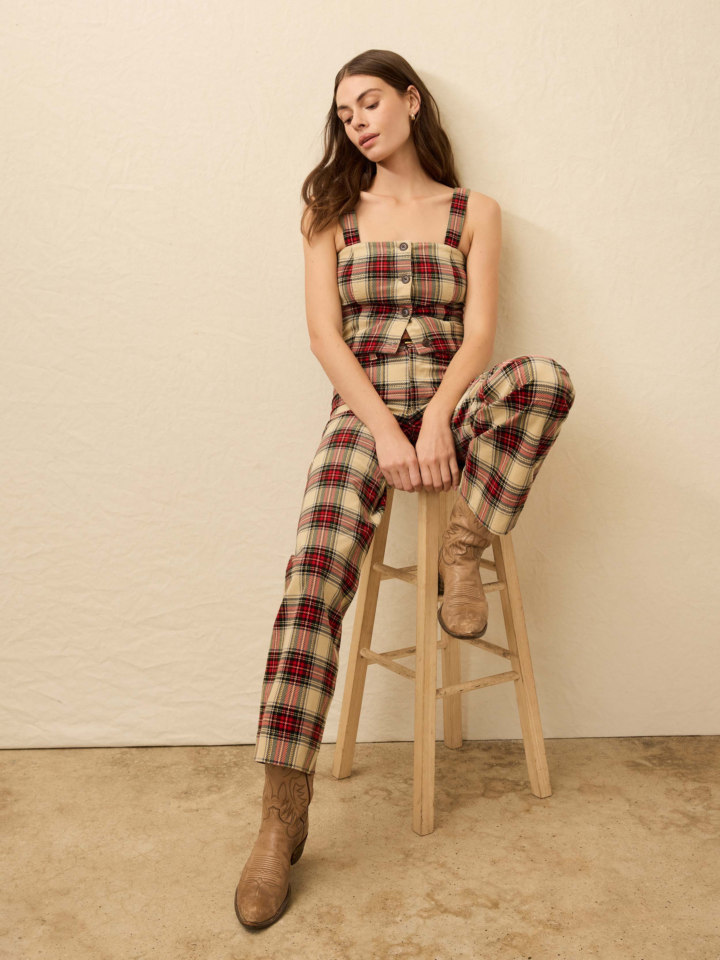 High Ridge Cord Bustier - Winterstone Plaid | Faherty Brand