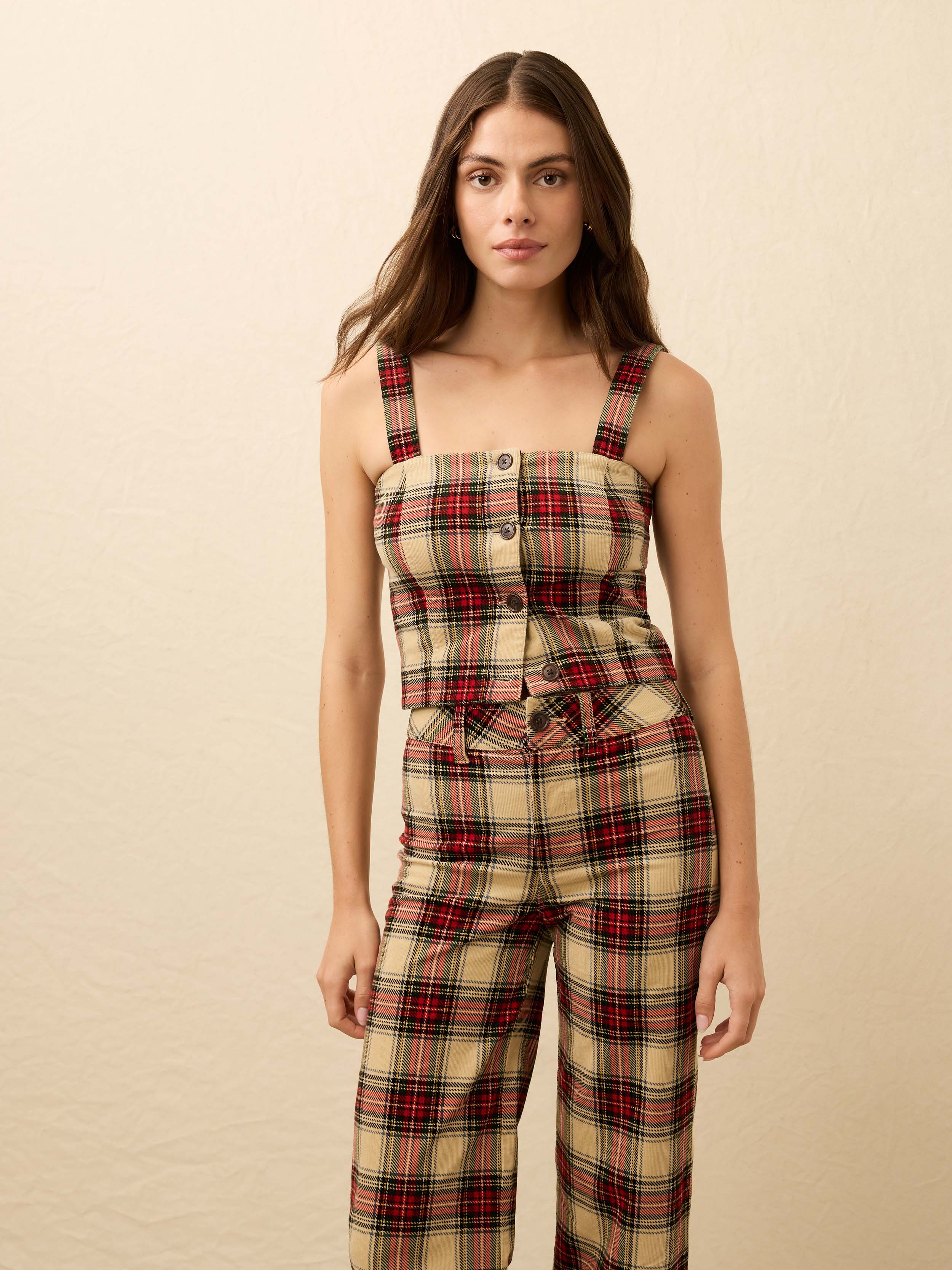 High Ridge Cord Bustier - Winterstone Plaid | Faherty Brand