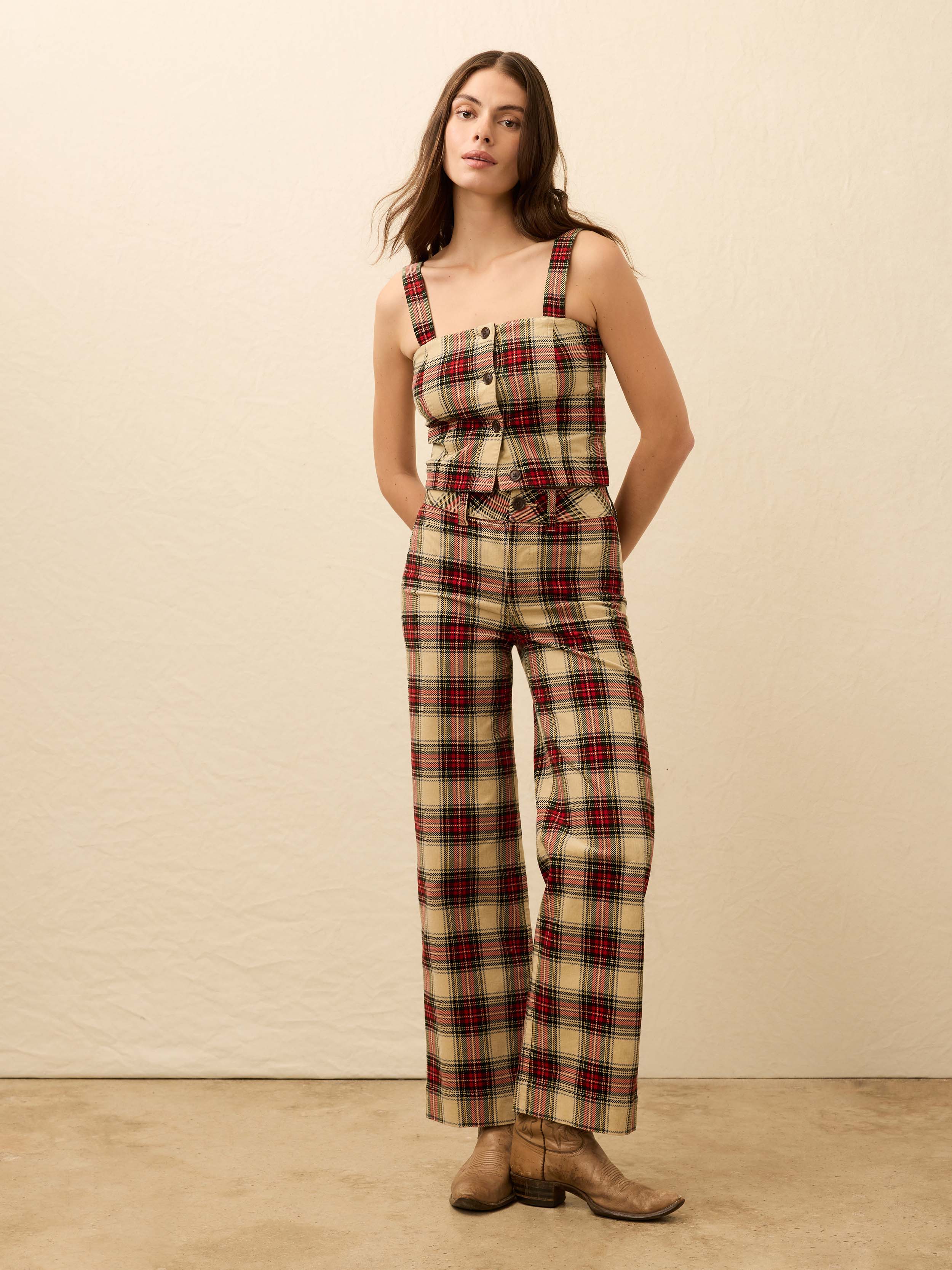 High Ridge Cord Bustier - Winterstone Plaid | Faherty Brand