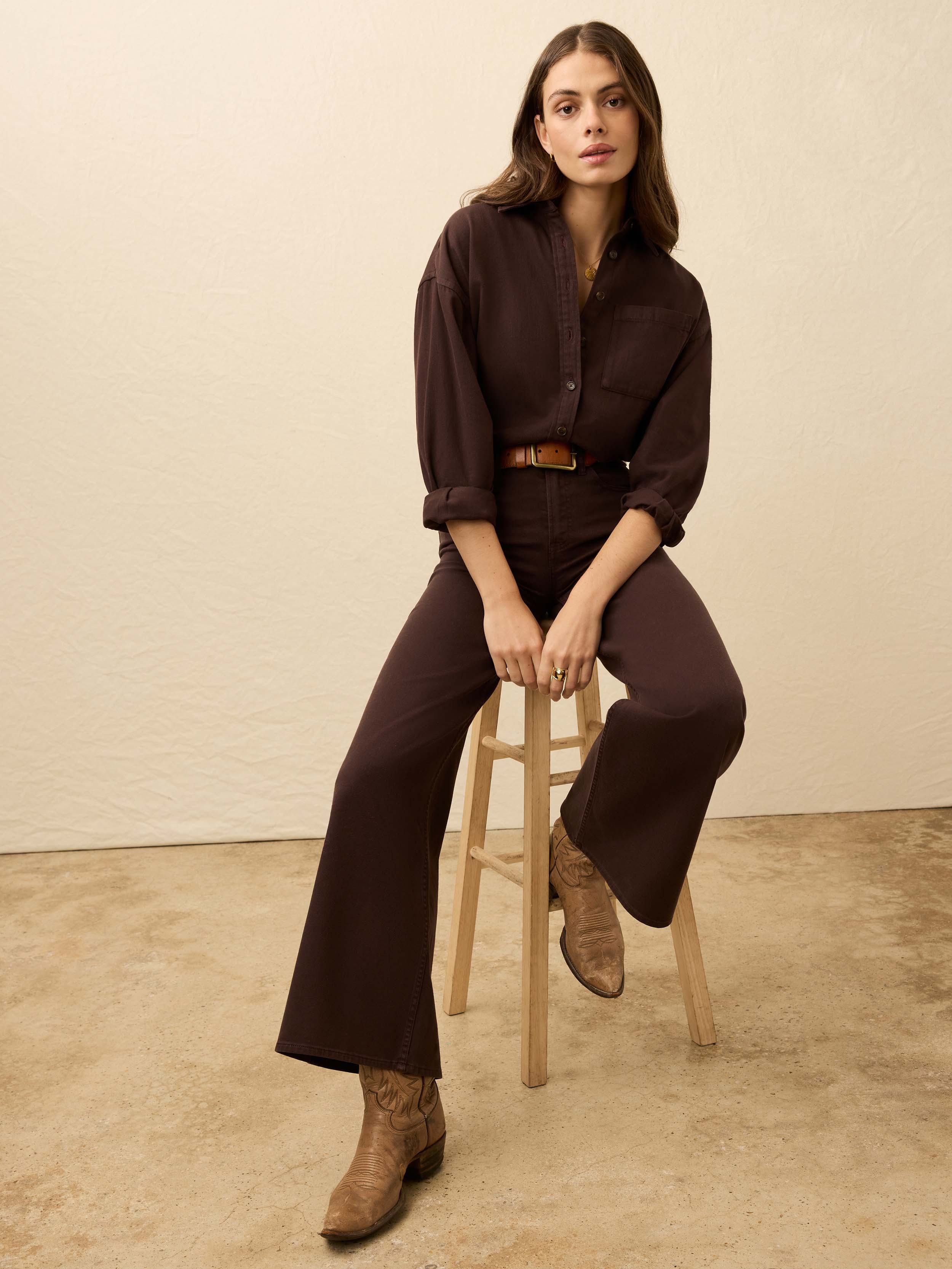 Sunfair Denim Shirt - Chocolate Brown | Faherty Brand