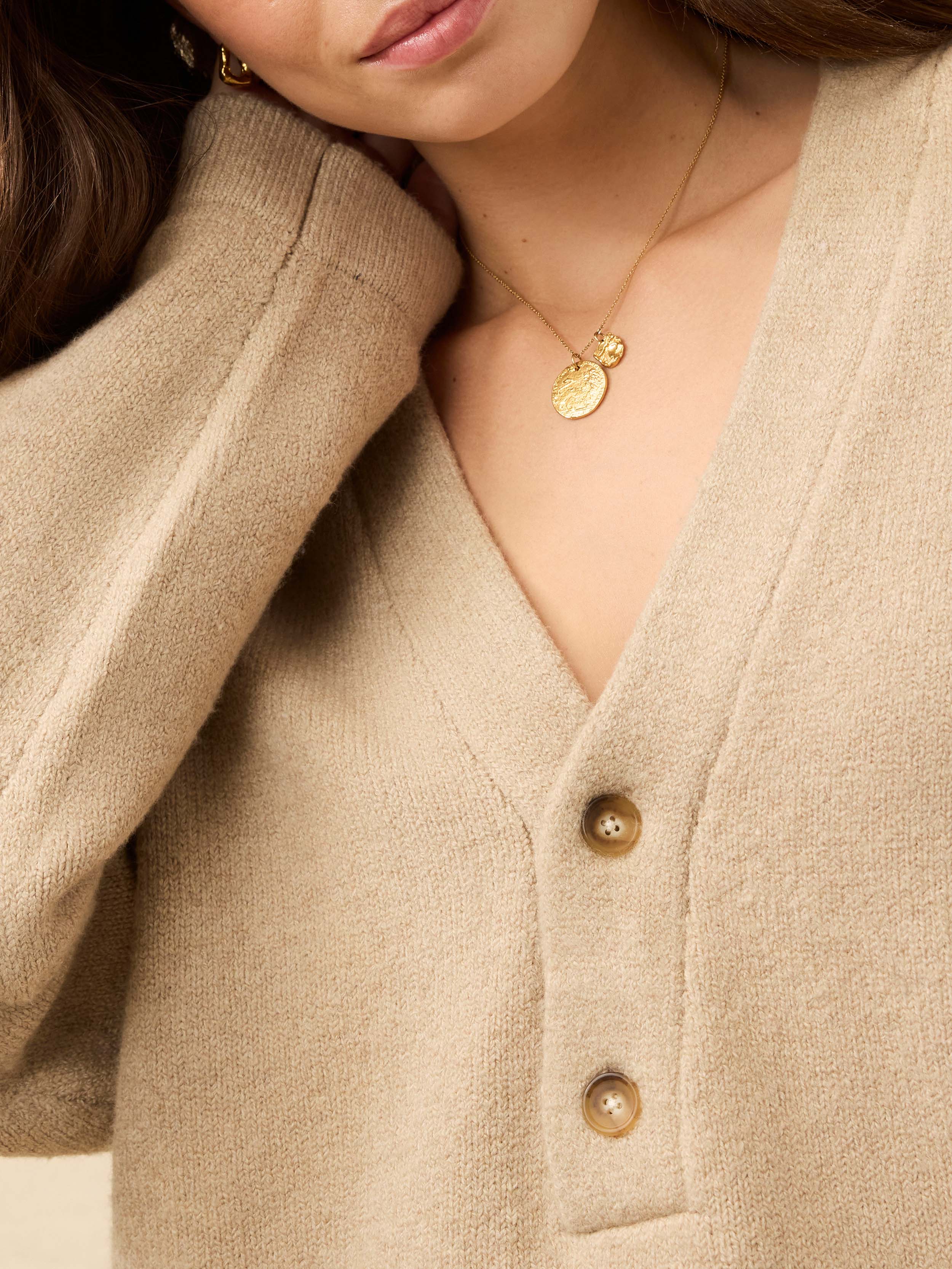 Jackson V Neck Popover - Oatmeal Heather | Faherty Brand