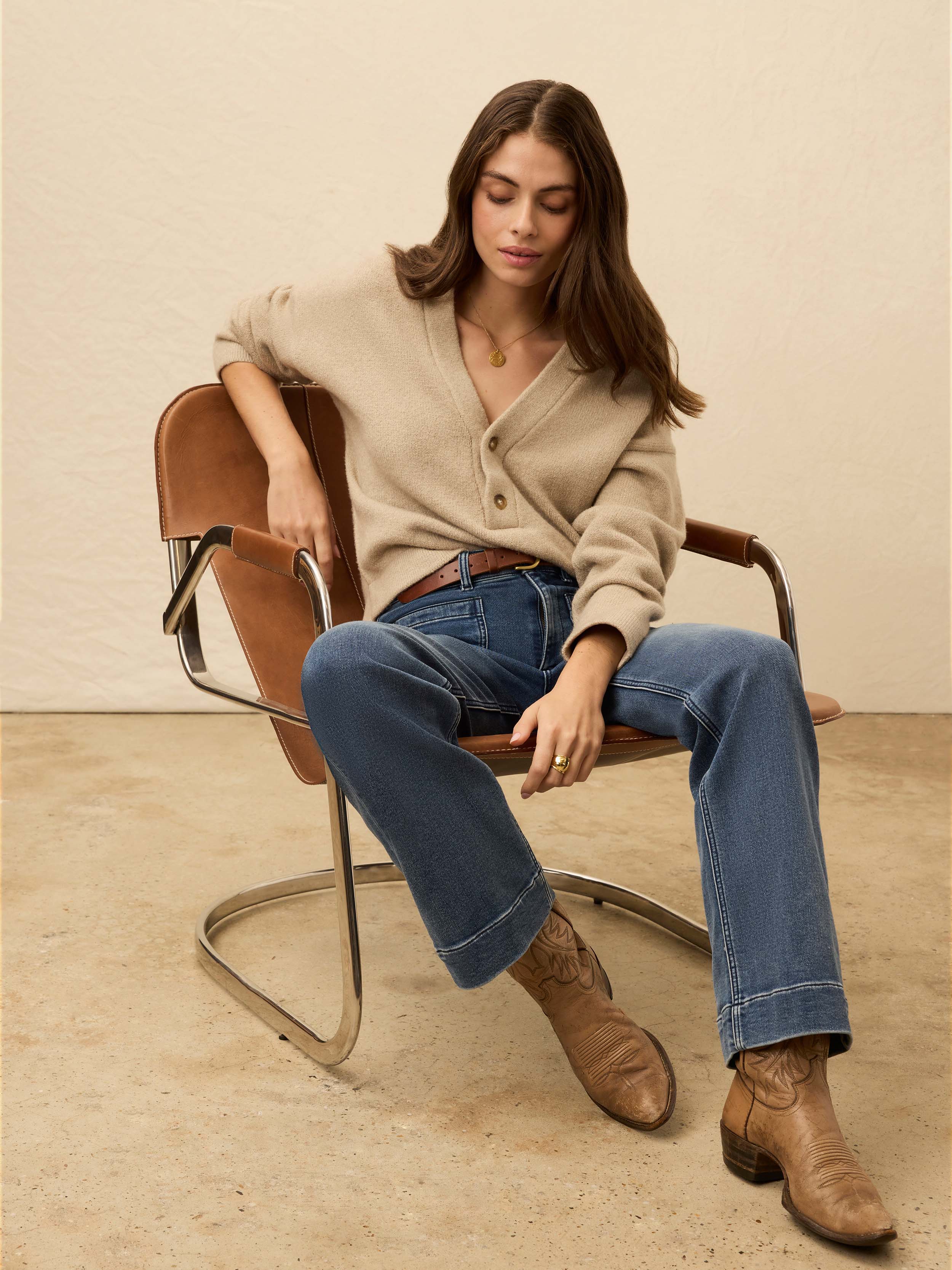 Jackson V Neck Popover - Oatmeal Heather | Faherty Brand
