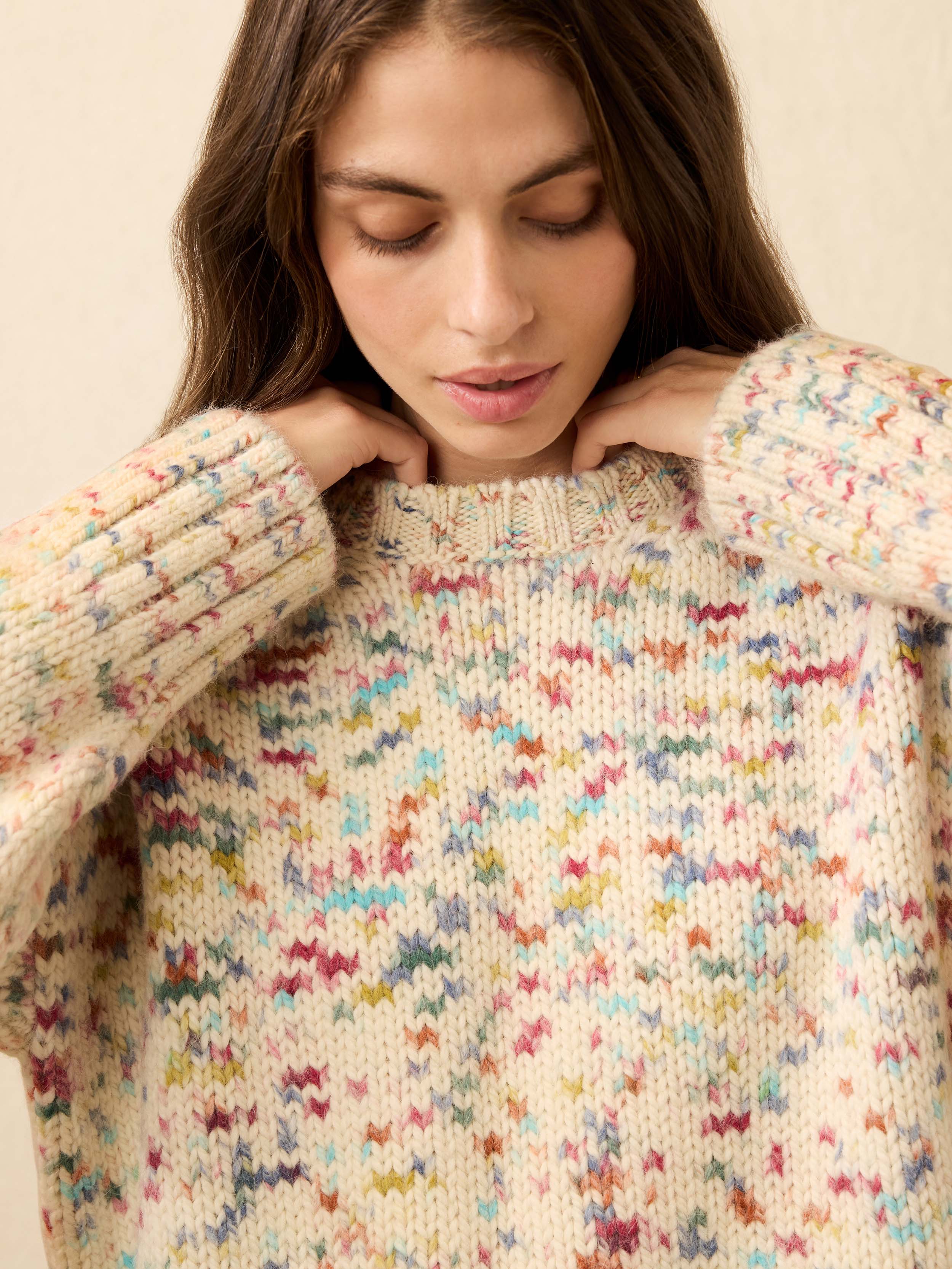 Superfine Alpaca Summit Sweater - Snow Sprinkle | Faherty Brand