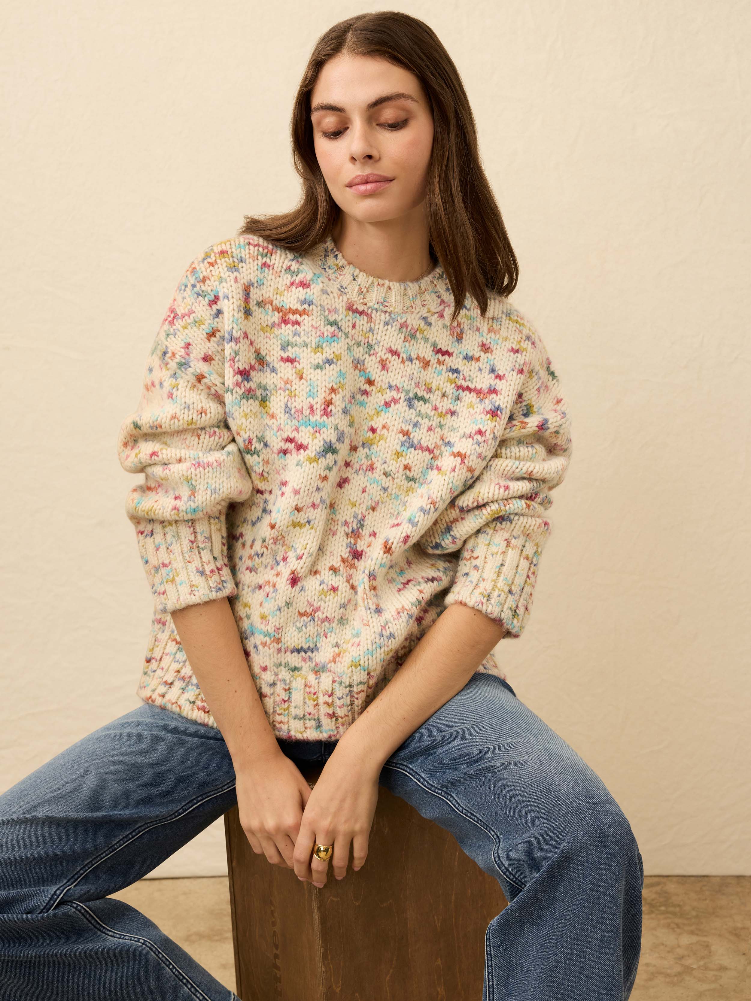 Superfine Alpaca Summit Sweater - Snow Sprinkle | Faherty Brand
