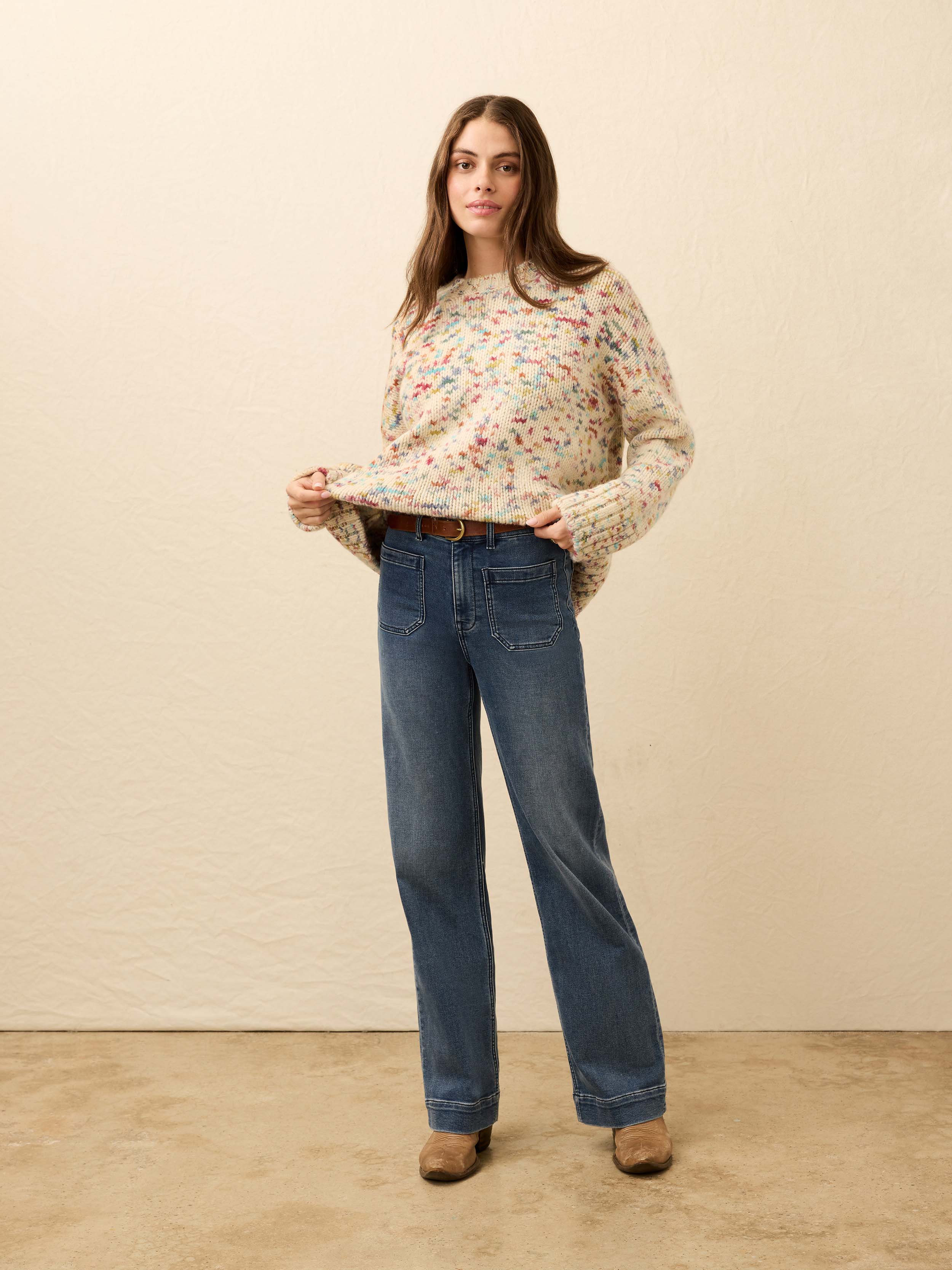 Superfine Alpaca Summit Sweater - Snow Sprinkle | Faherty Brand